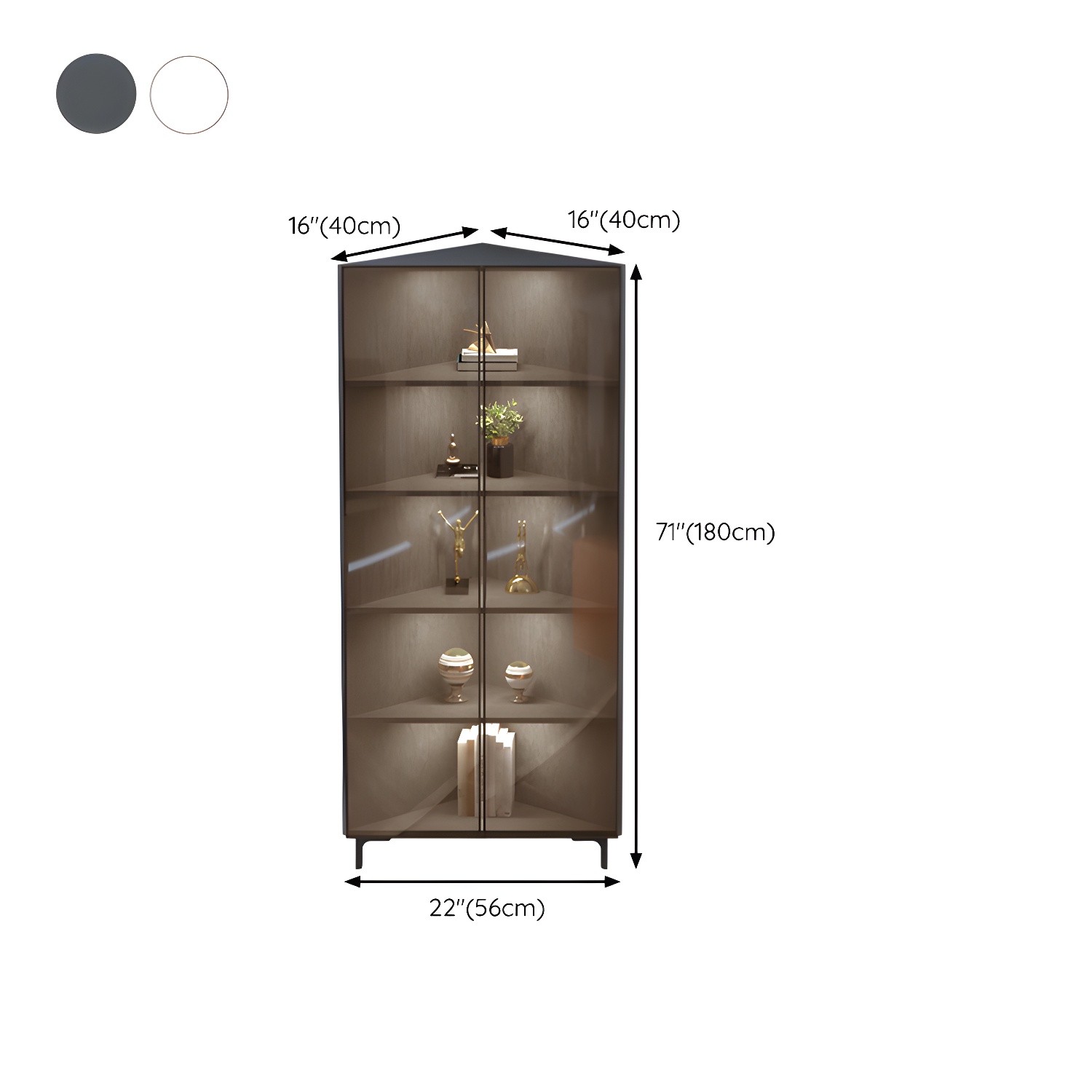 Scandinavian Corner Cabinet with Glass Doors | Ormau - image 16