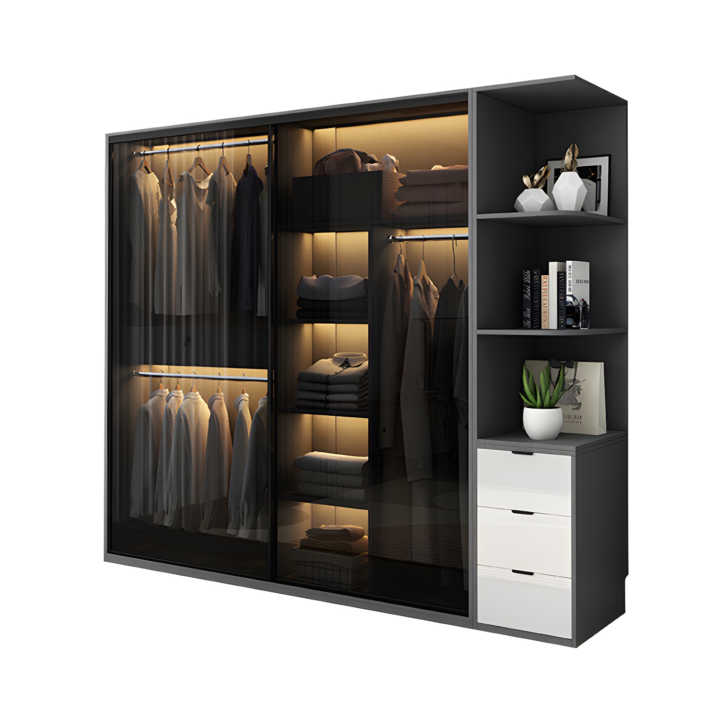 Modern Black Wardrobe | Ormau - image 25