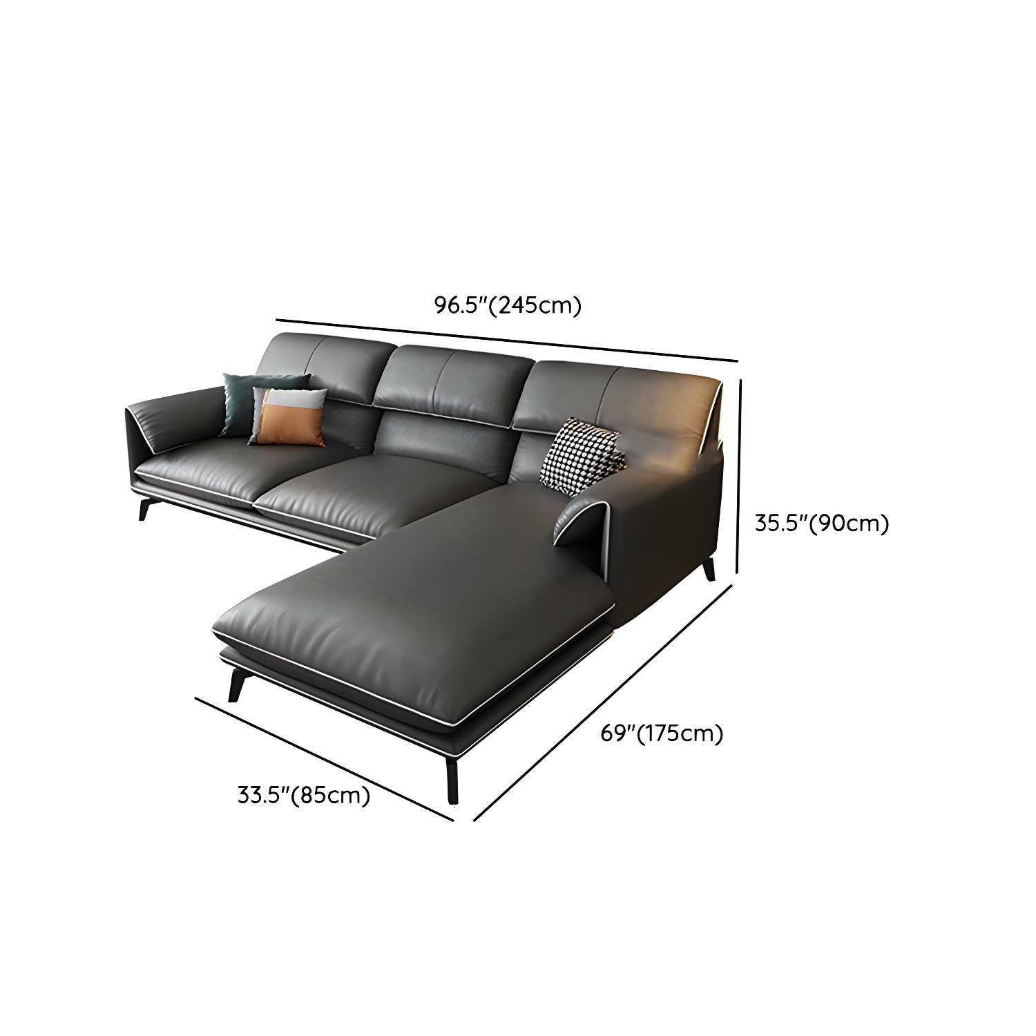 Modern Gray Sectional Sofa | Ormau - image 18