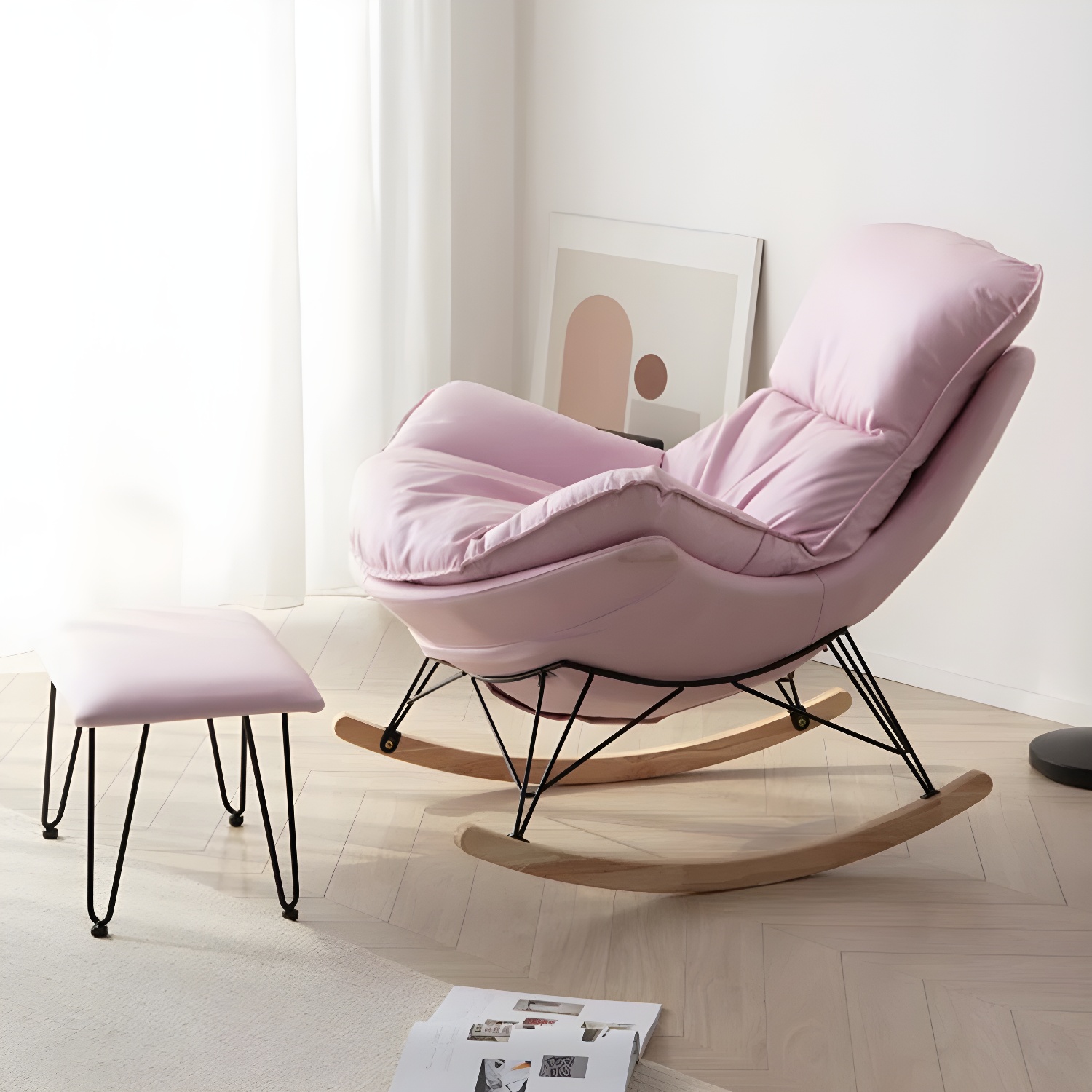 Modern Rocking Chair & Ottoman Set | Ormau - image 9