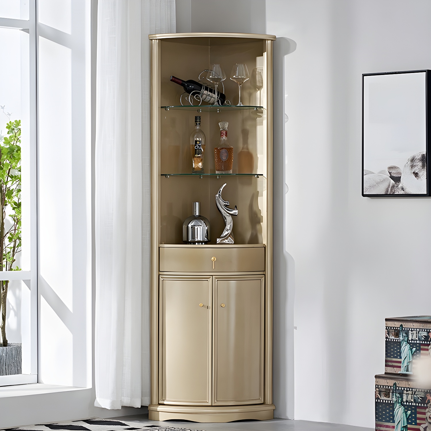 Mid-Century Modern Corner Accent Cabinet | Ormau - image 2