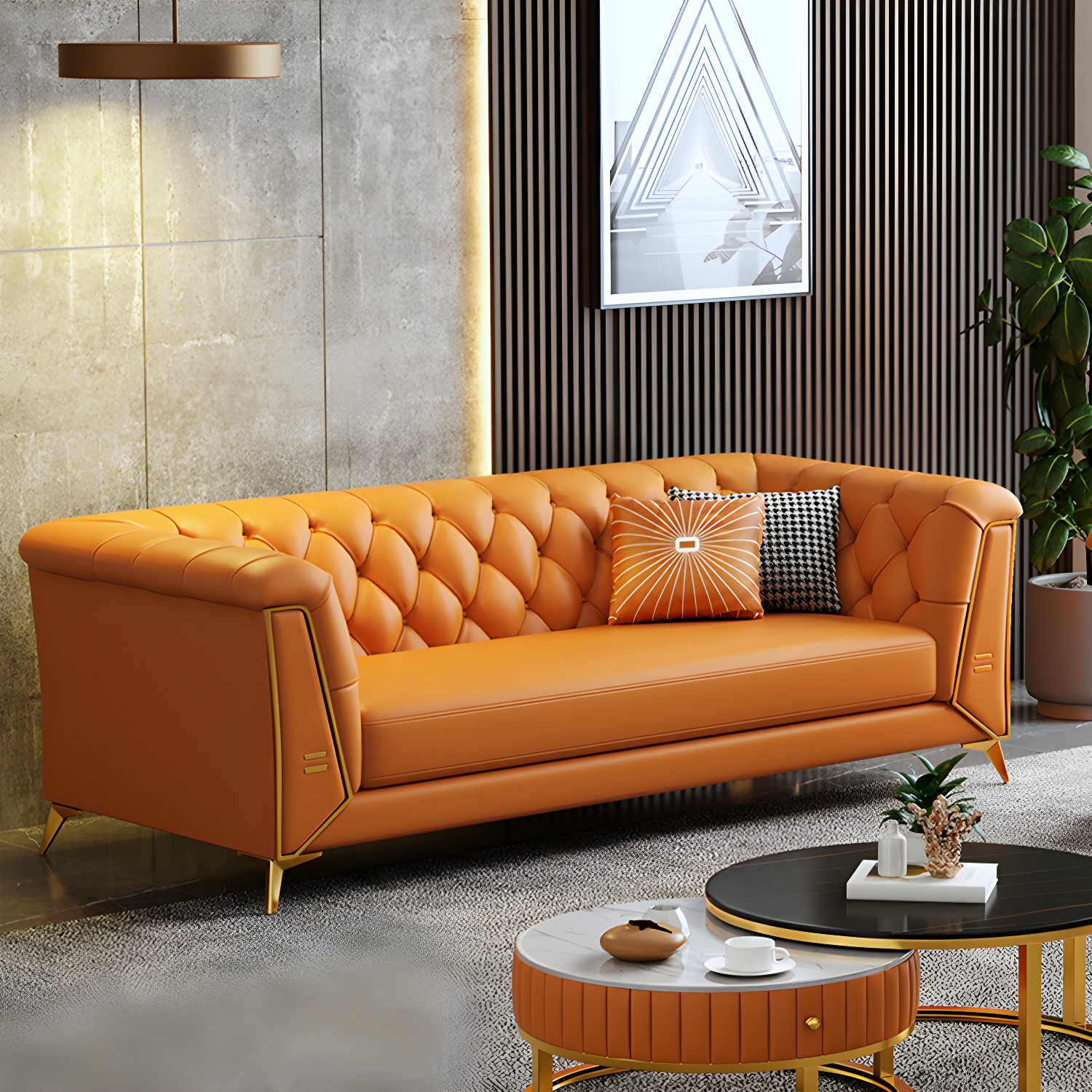 Glam Wood Frame Sofa | Ormau - image 21