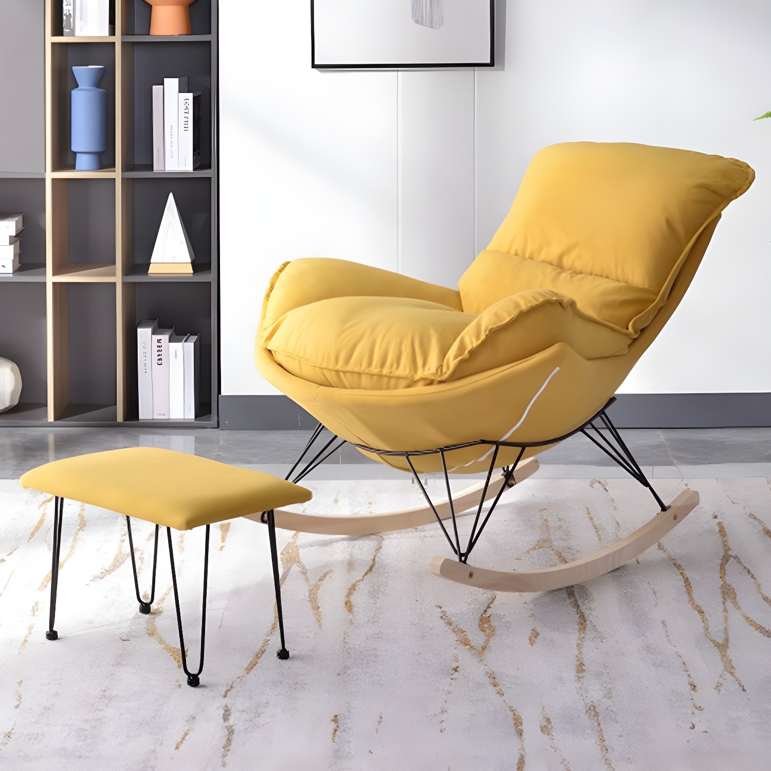 Modern Rocking Chair & Ottoman Set | Ormau - image 27
