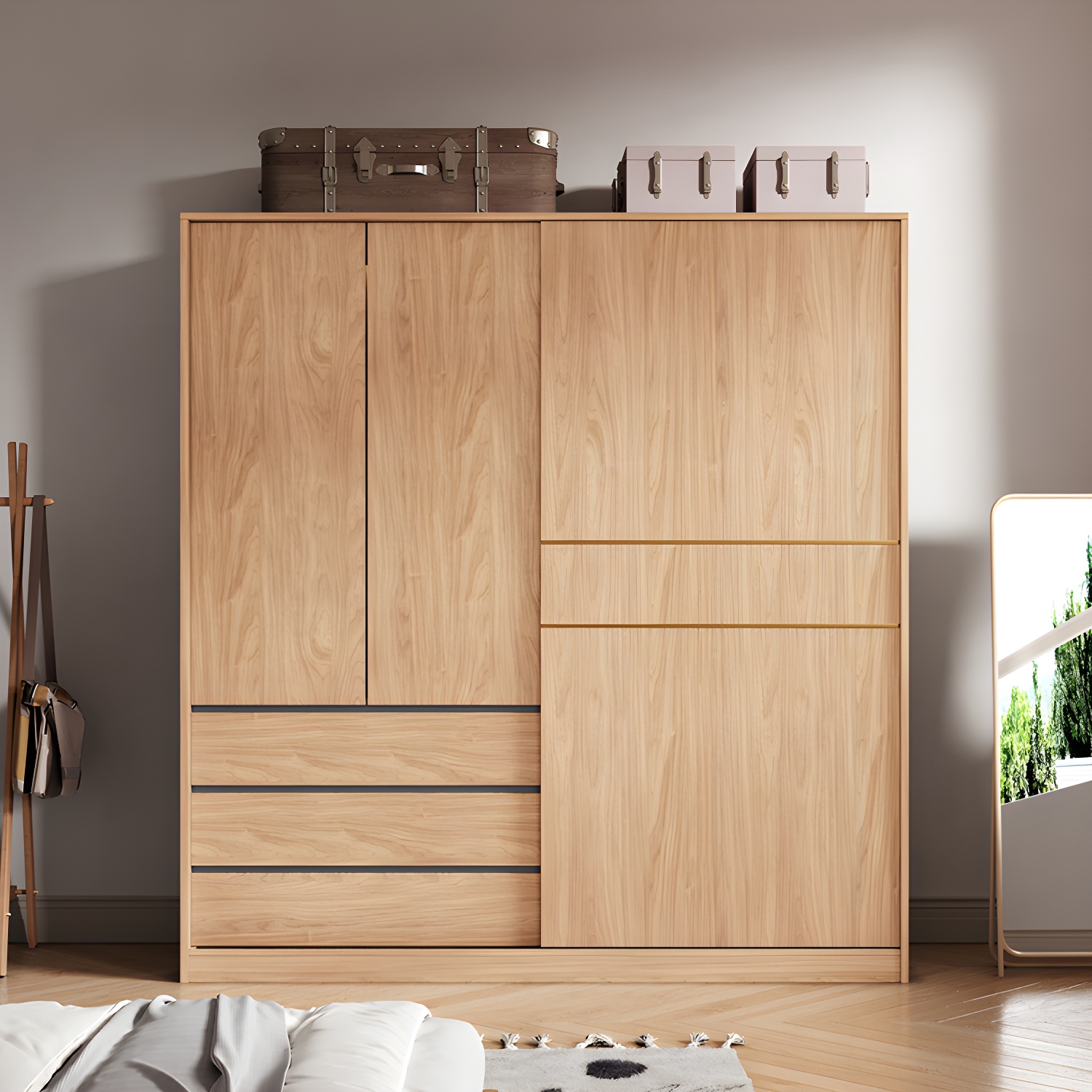 Natural Wood Wardrobe Armoire | Ormau - image 1