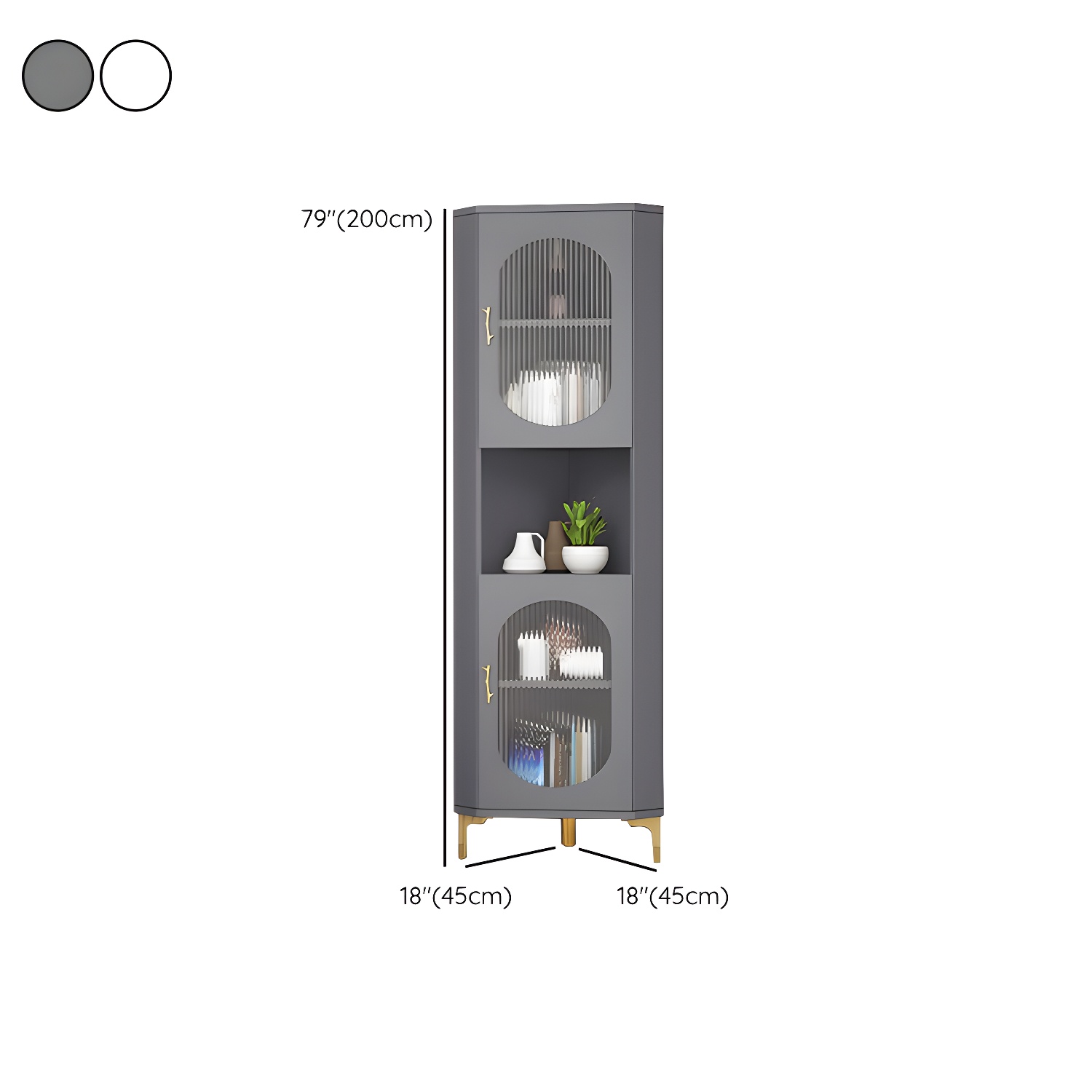 Corner Accent Cabinet with Glass Doors | Ormau - image 11