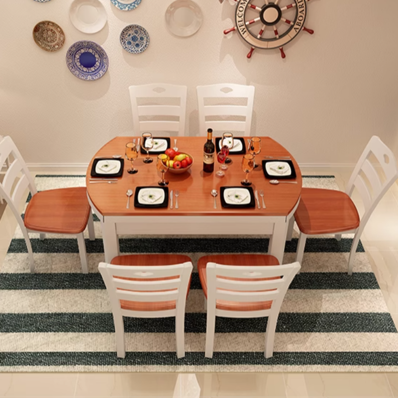 Rounded Wood Dining Set | Ormau - image 4