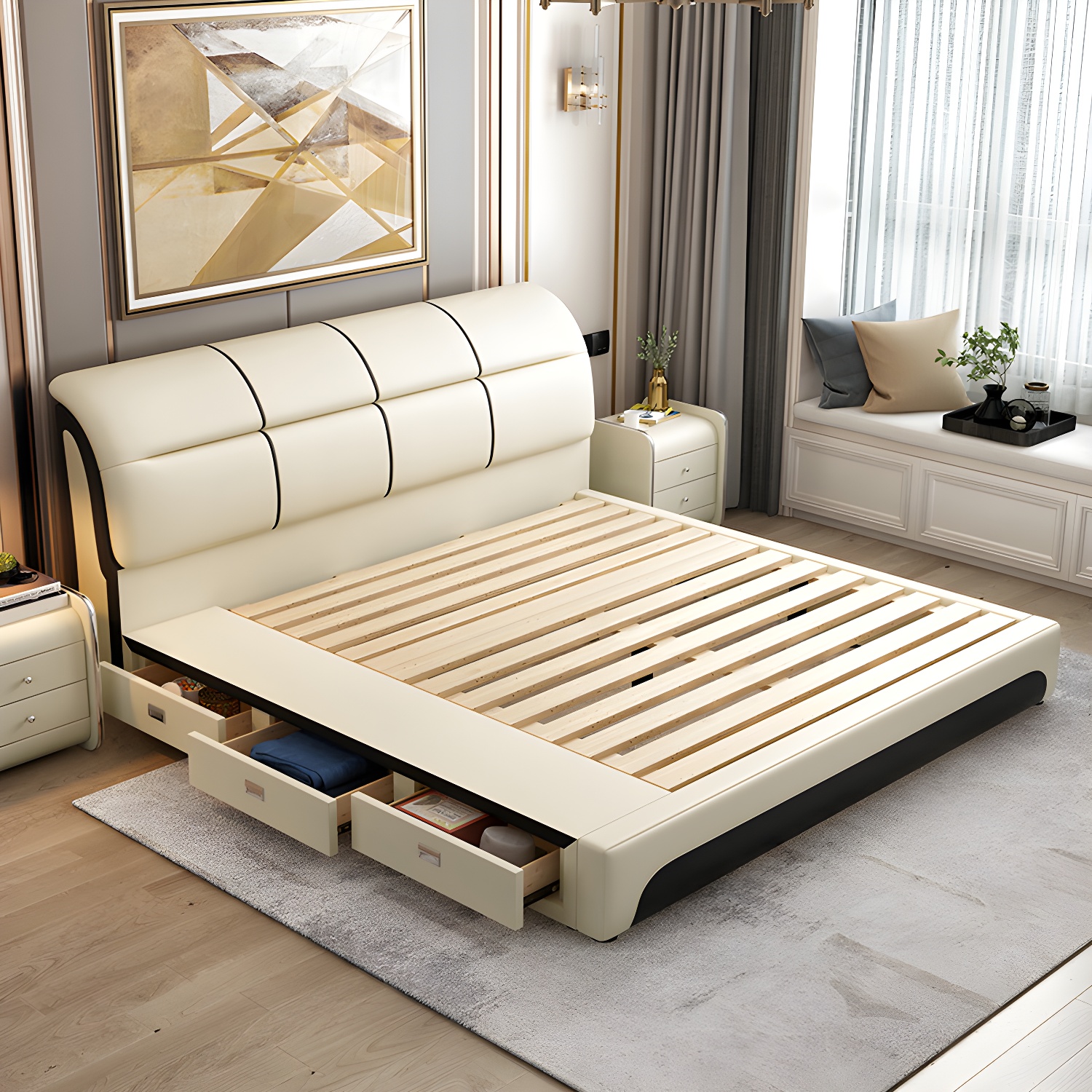 Glam Light Beige Bed | Ormau - image 4