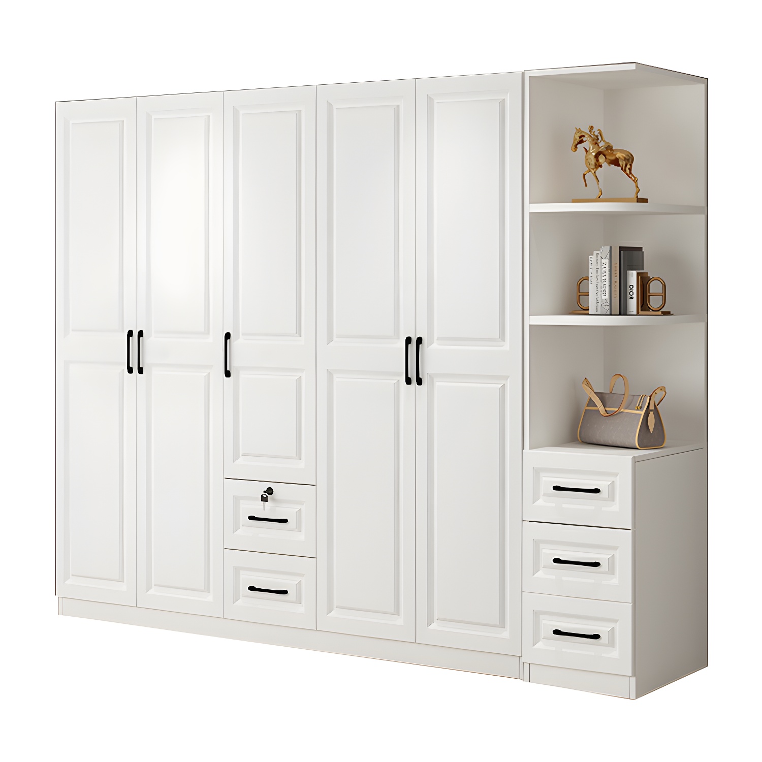 White Wood Wardrobe Armoire | Ormau - image 48