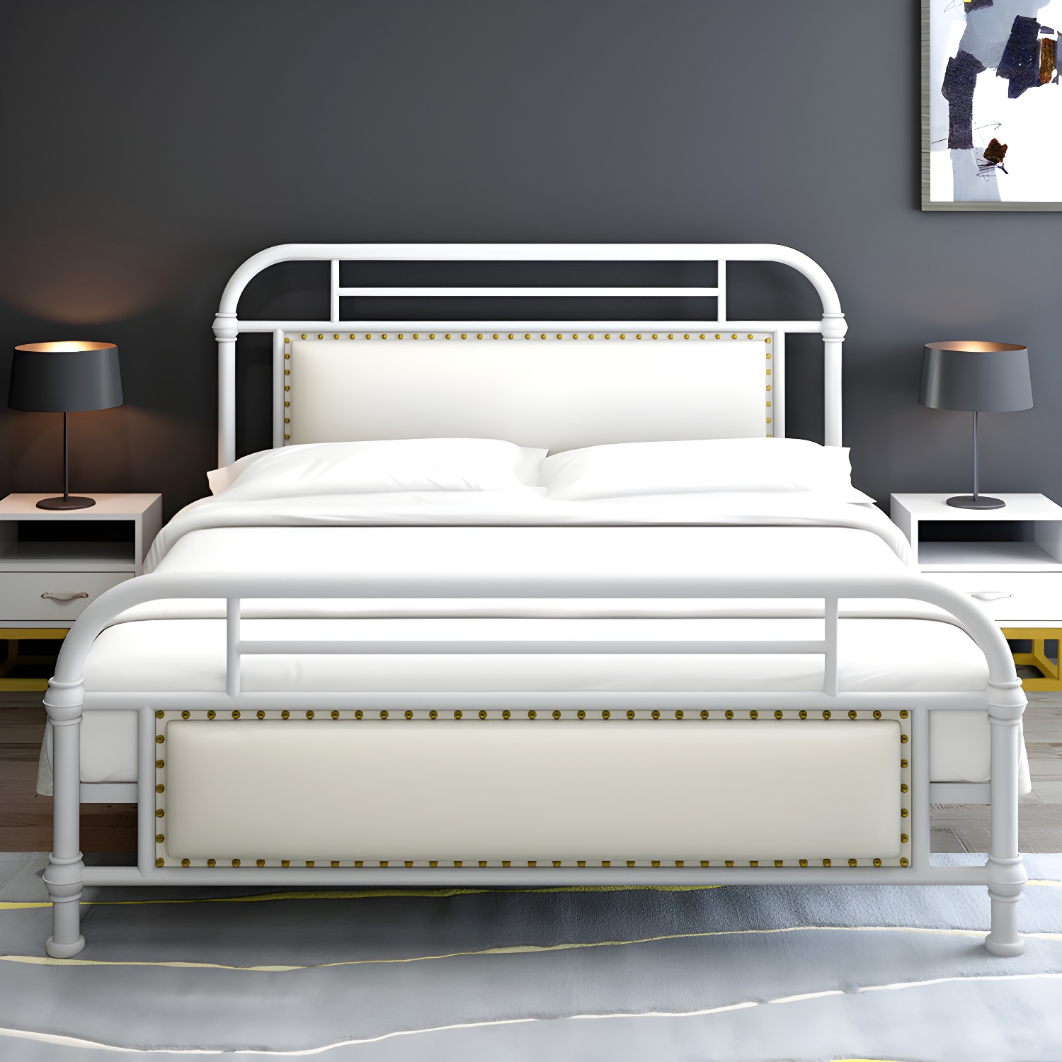 Nailhead Upholstered Bed | Ormau - image 3