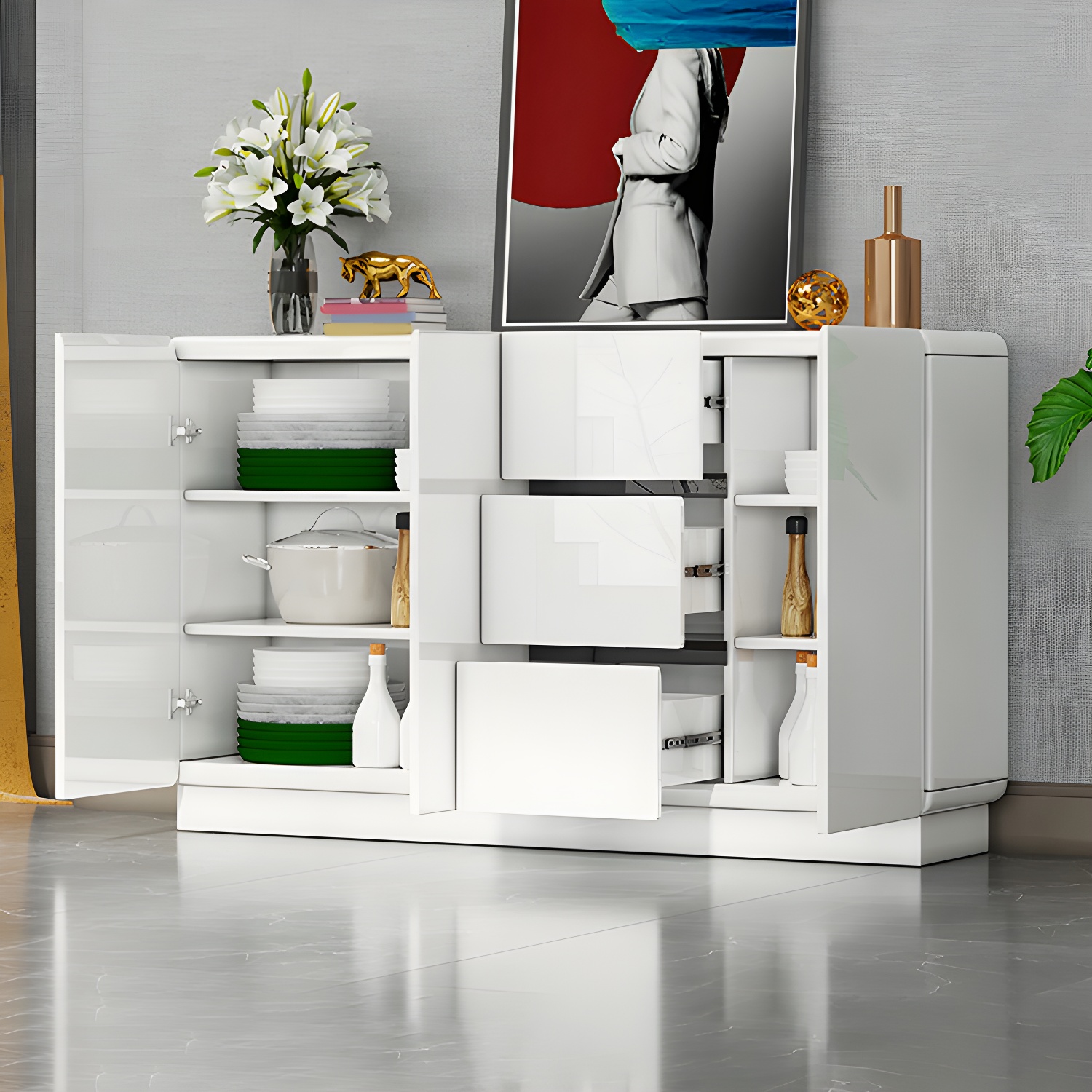 Modern White Sideboard | Ormau - image 8