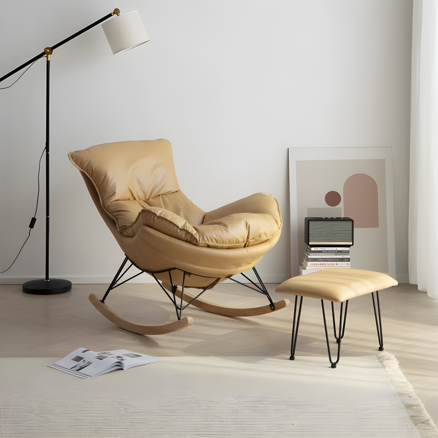 Modern Rocking Chair & Ottoman Set | Ormau - image 4
