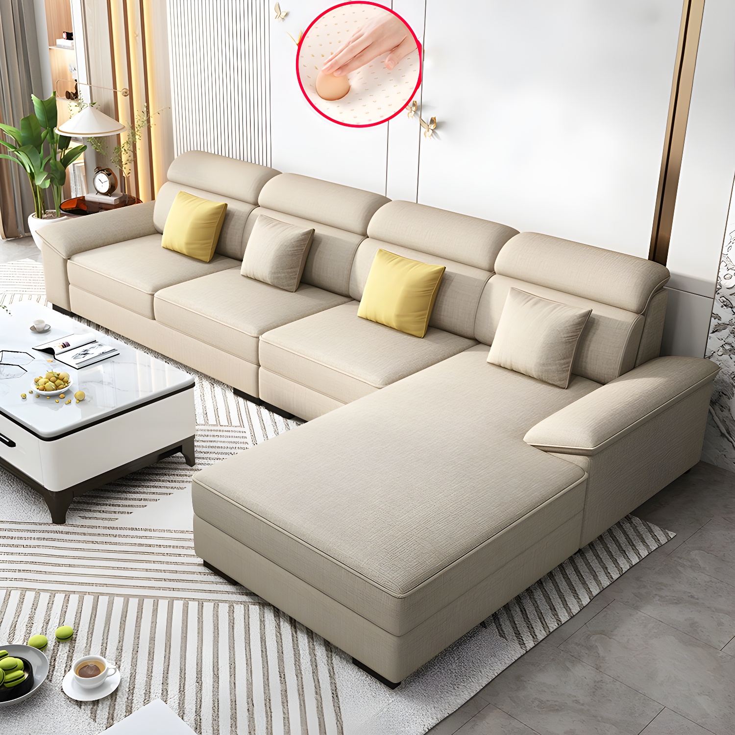 Modern L-Shape Sectional Sofa | Ormau - image 24