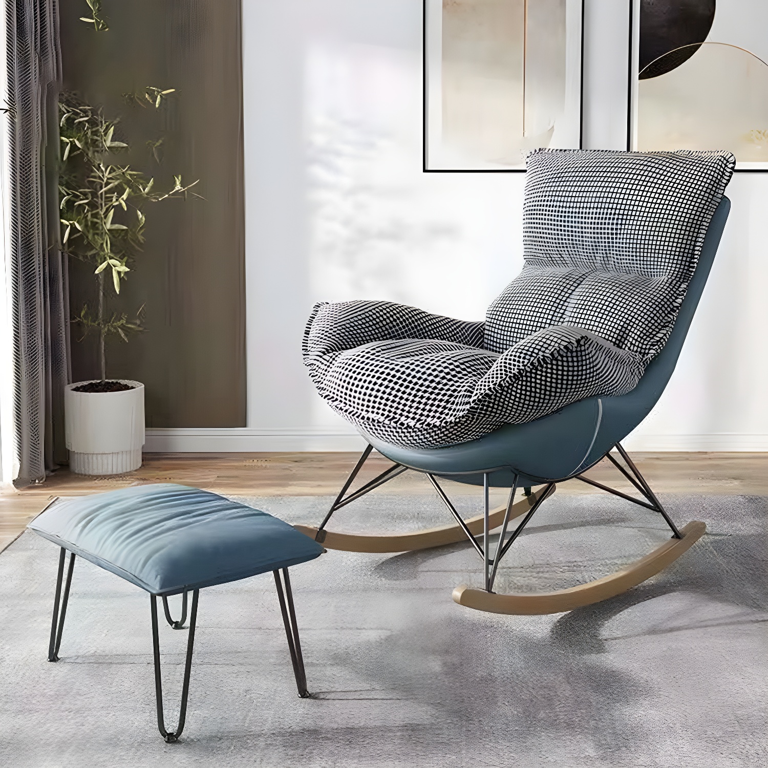 Modern Rocker & Ottoman Set | Ormau - image 2