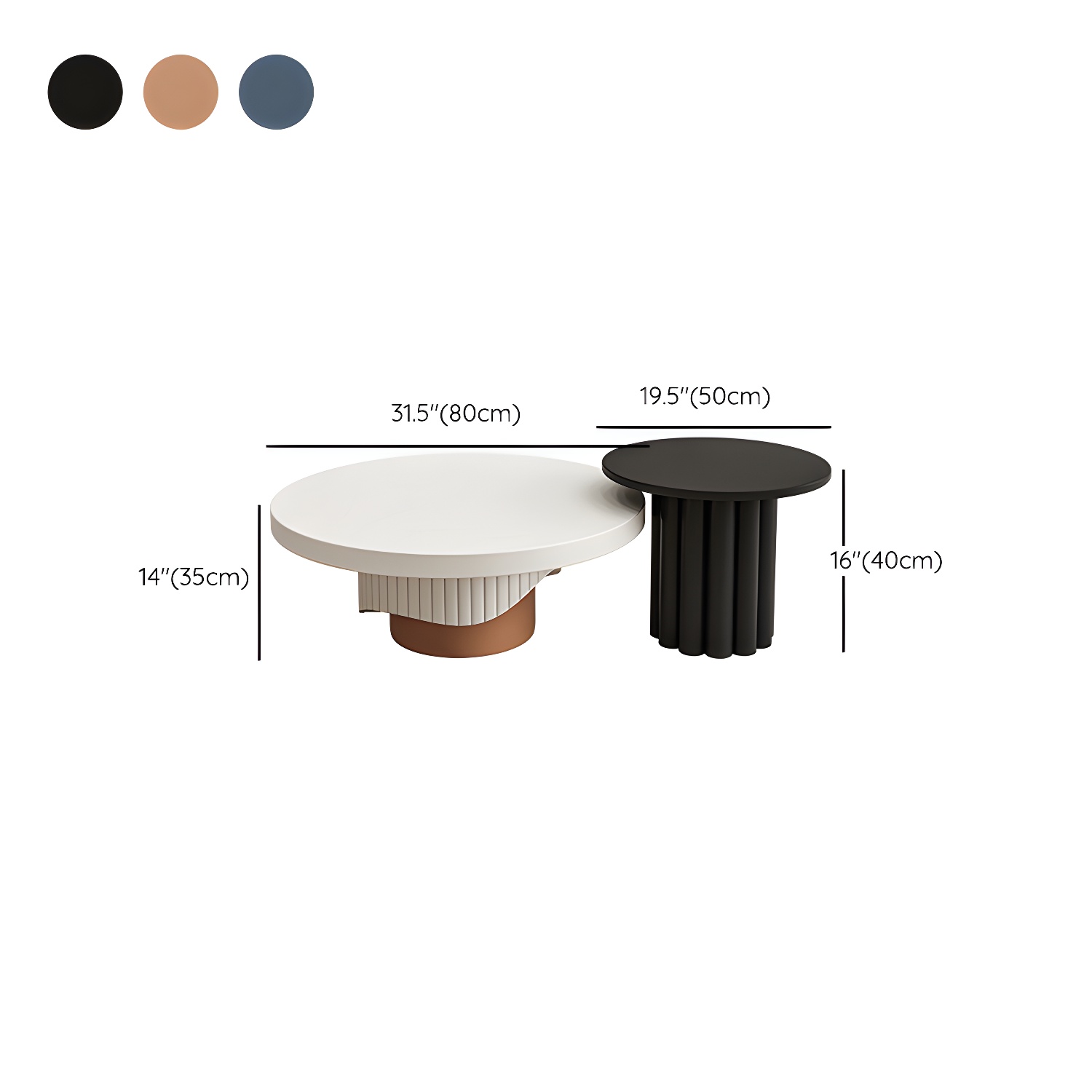 Pedestal Coffee Table Set | Ormau - image 23