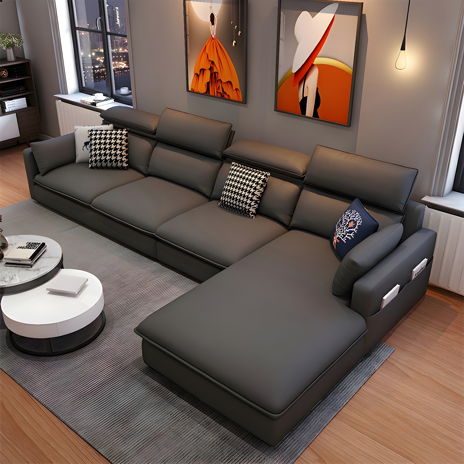 Modern L-Shape Sectional Sofa | Ormau - image 25