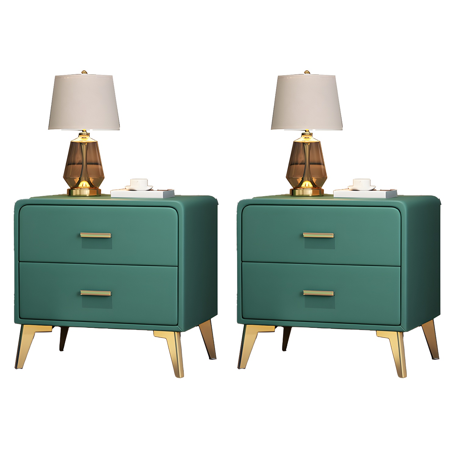 Modern Faux Leather Nightstand | Ormau - image 37