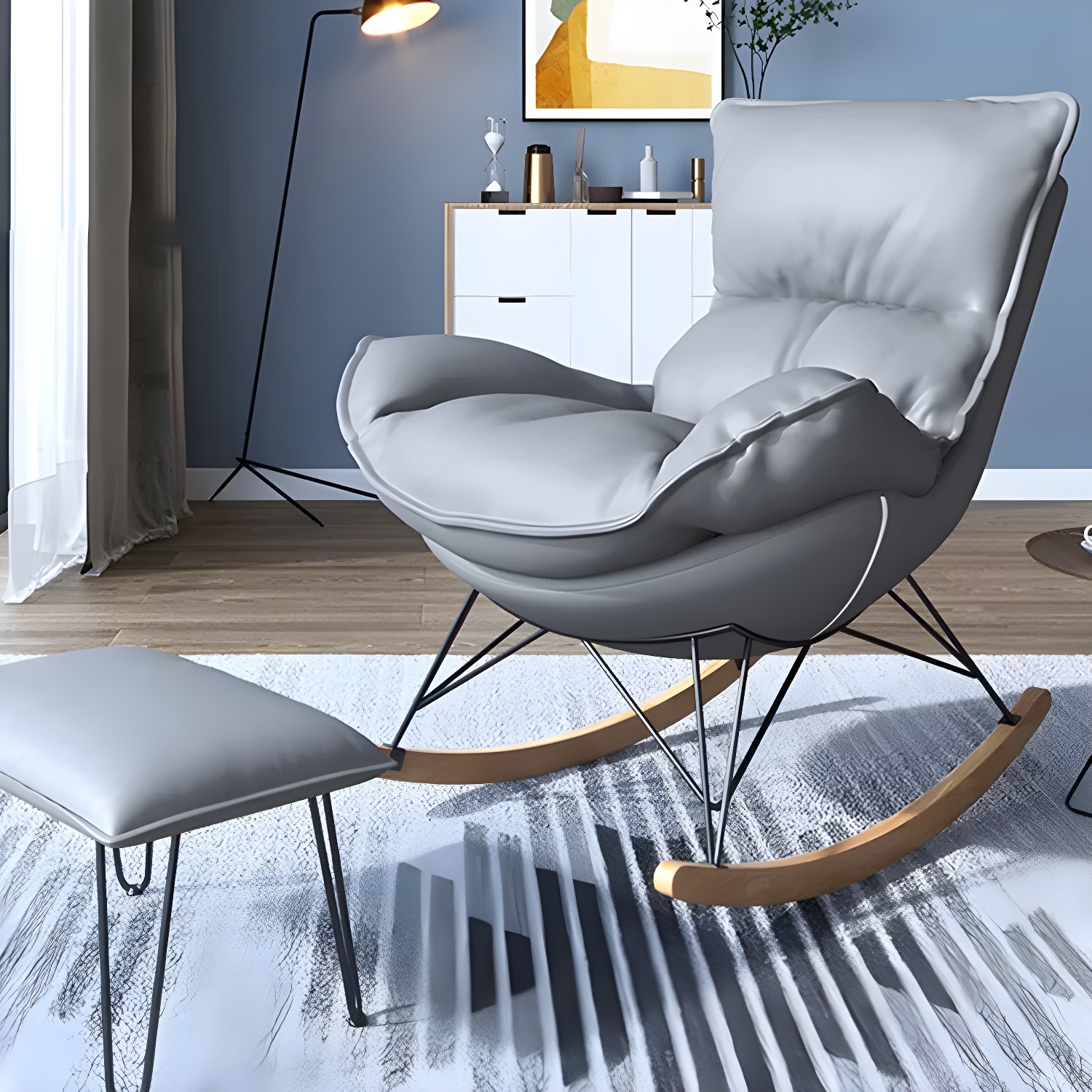 Rocking Accent Chair with Ottoman | Ormau - image 26