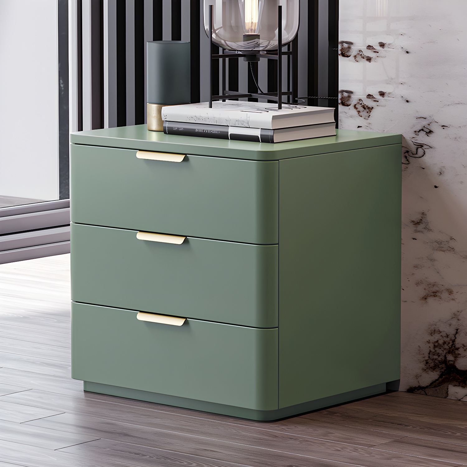 Leather Accent Nightstand | Ormau - image 2