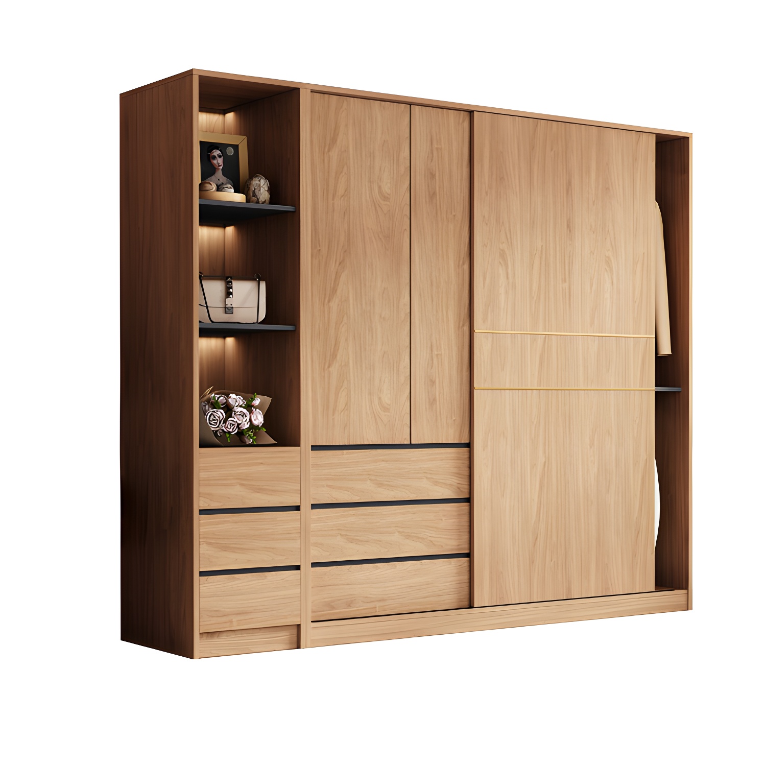 Natural Wood Wardrobe Armoire | Ormau - image 31