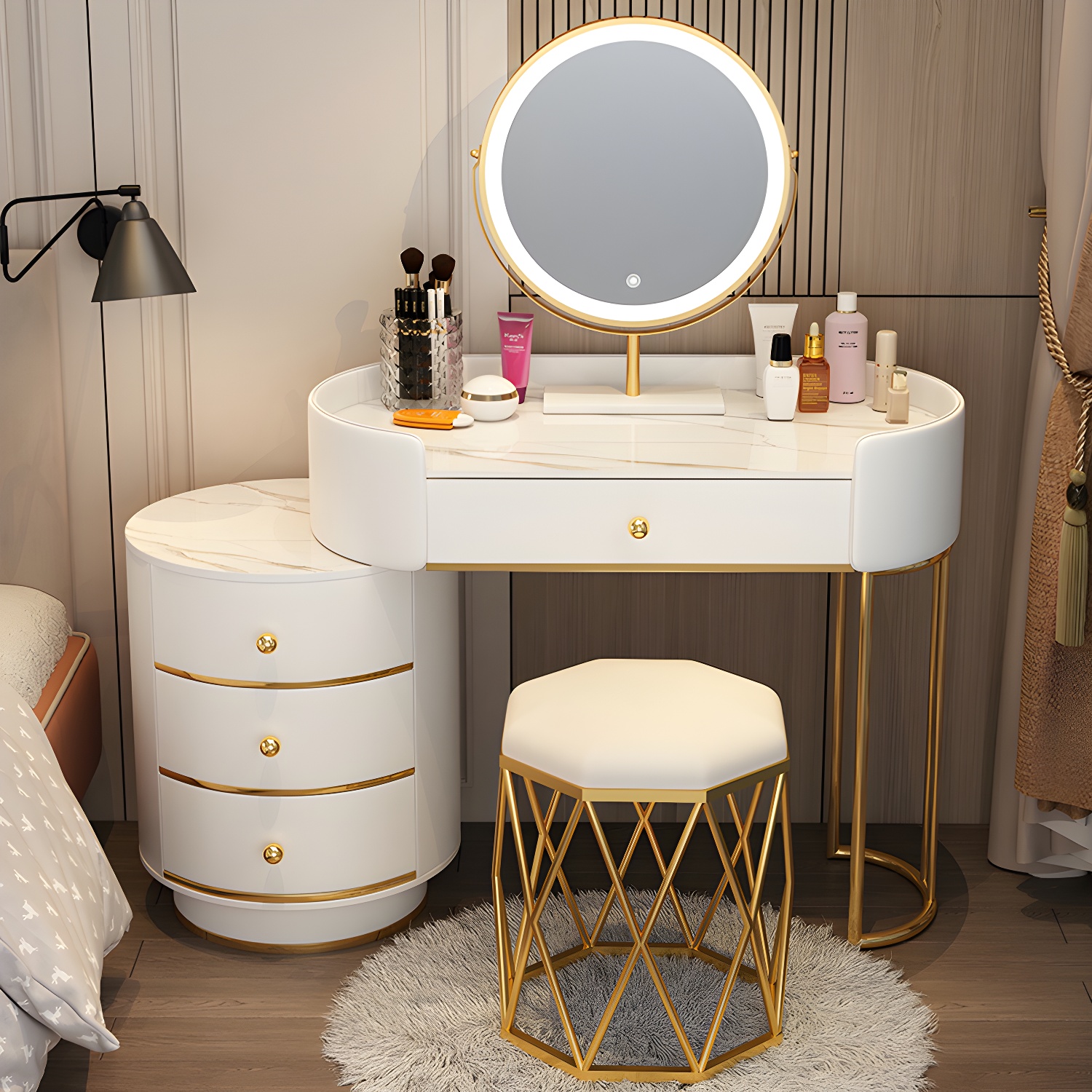 Metallic Lighted Vanity | Ormau - image 42