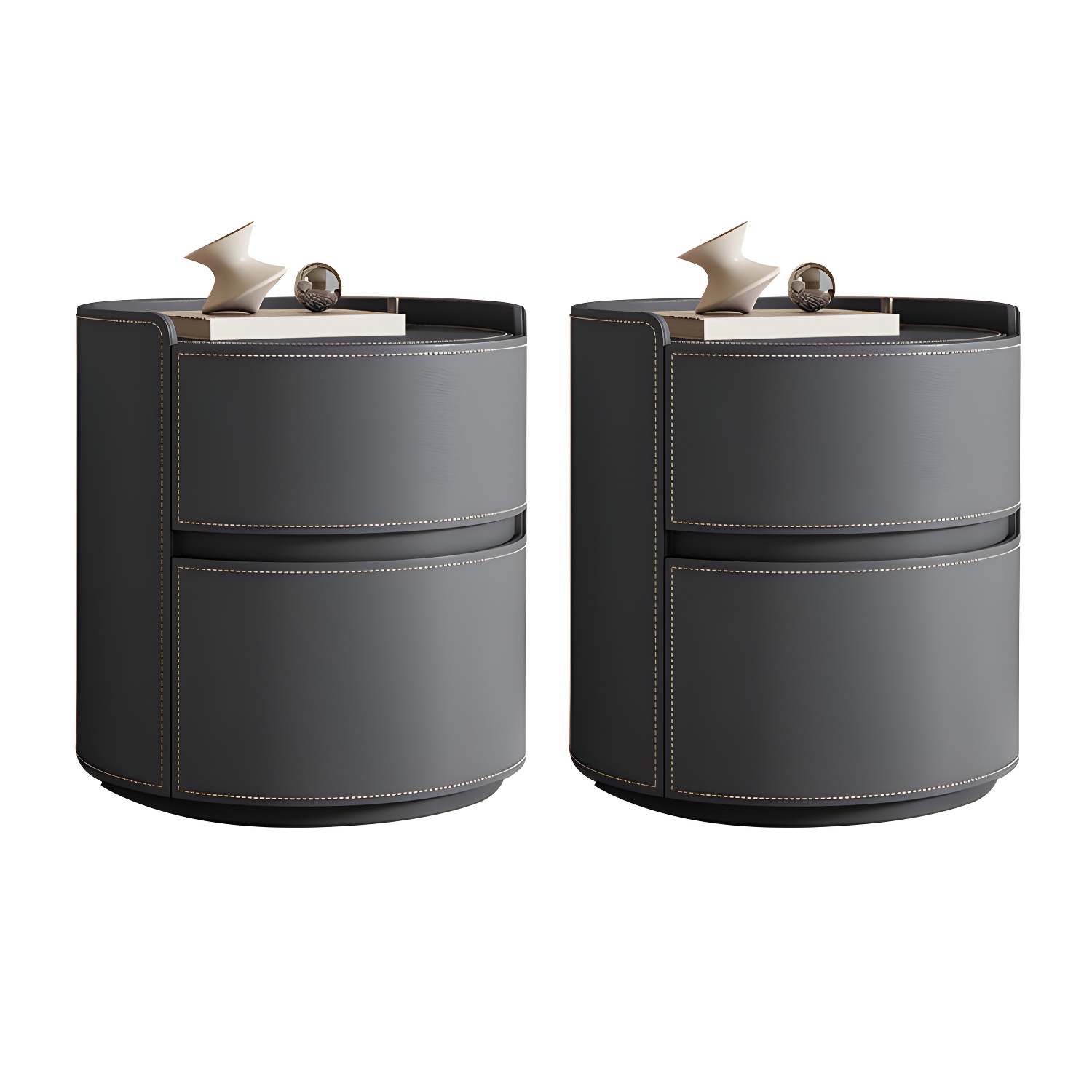 Chic Round Nightstand | Ormau - image 21