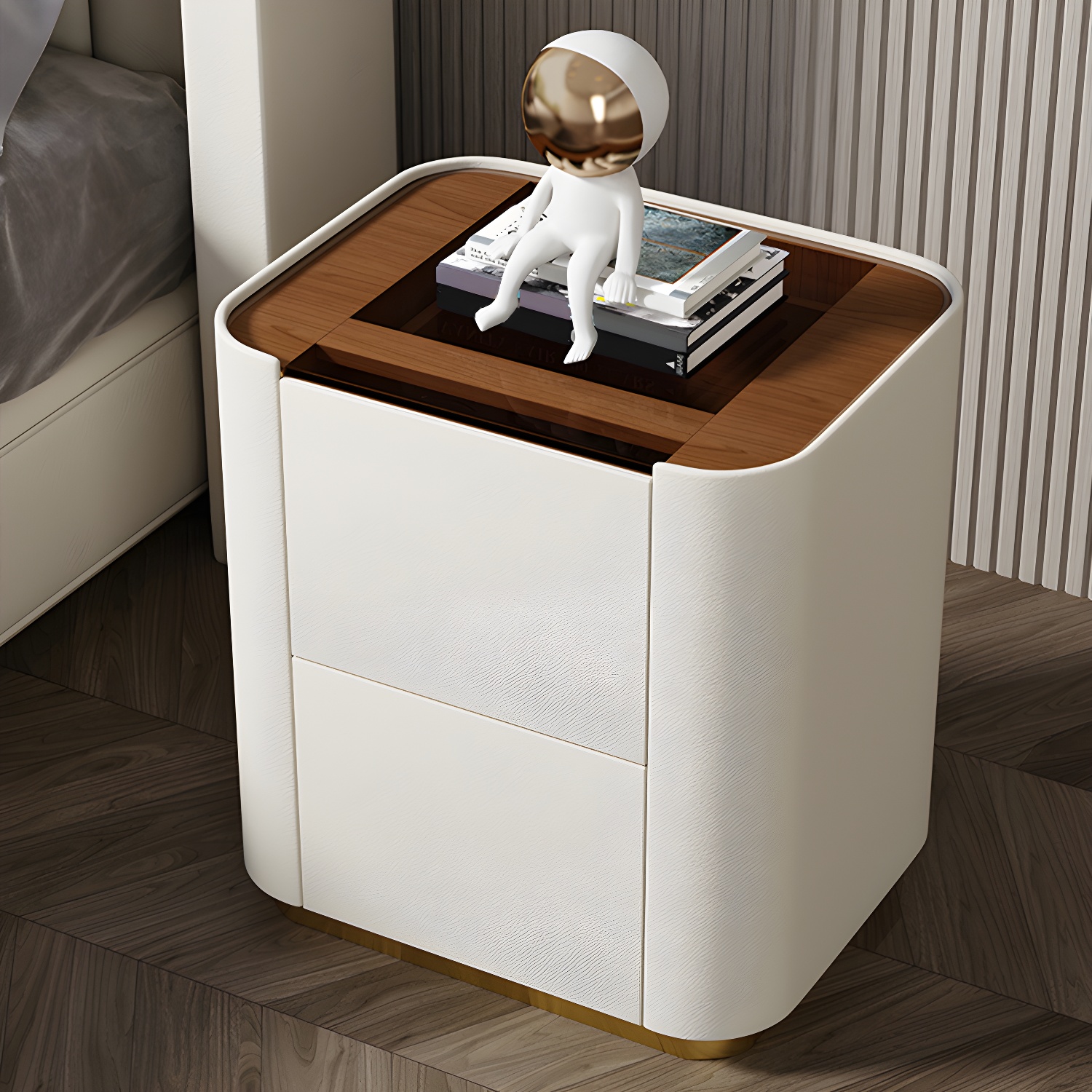 Modern Glass-Top Nightstand | Ormau - image 18