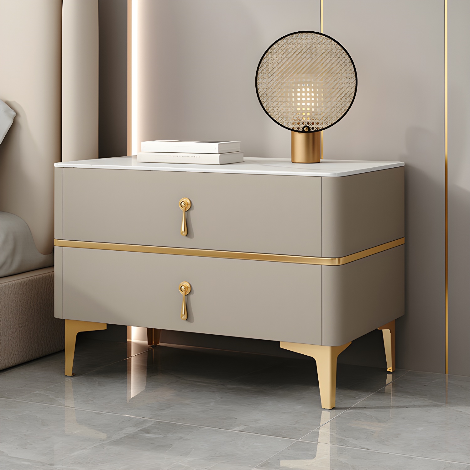 Glam Sintered Stone Nightstand | Ormau - image 4