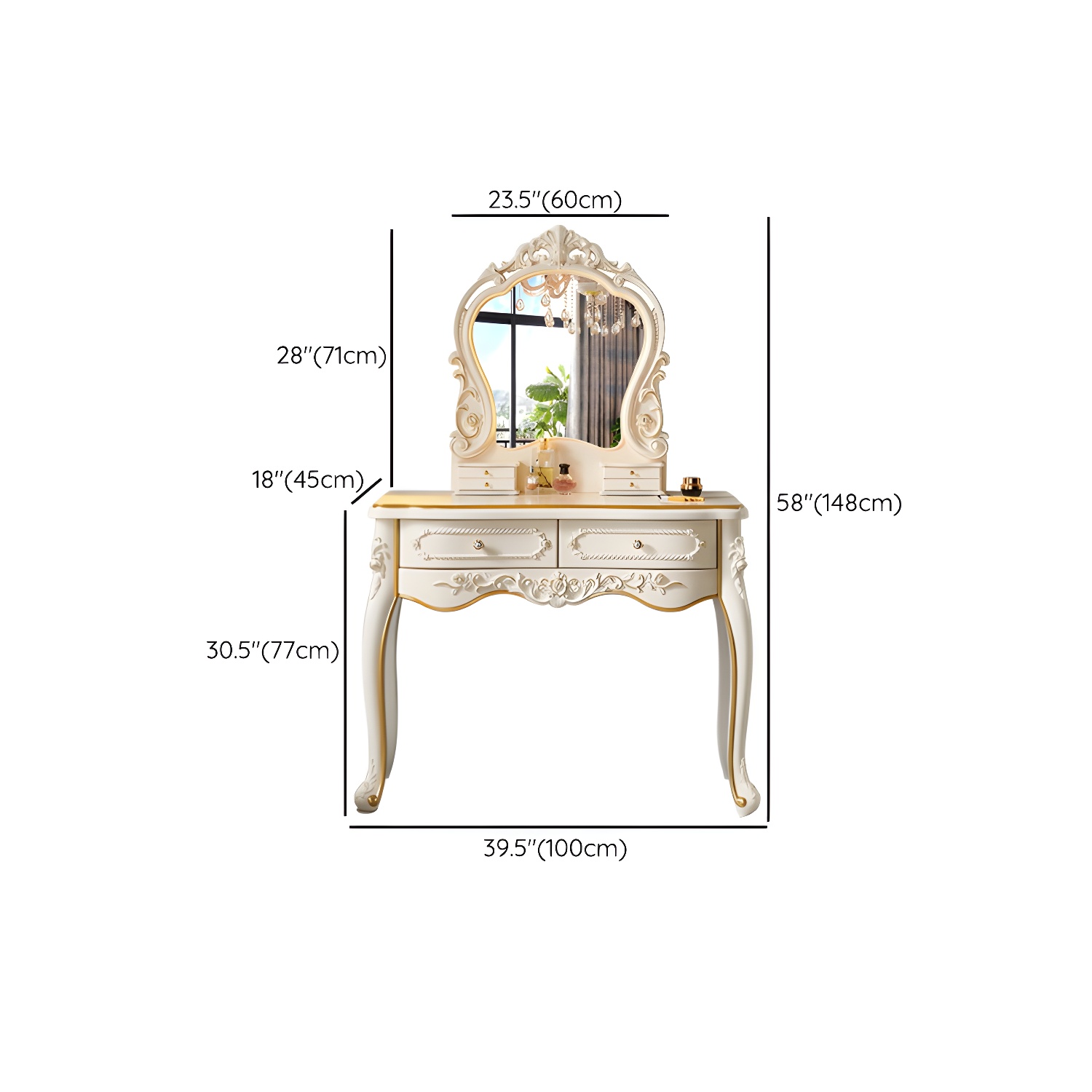 Victorian Vanity Set with Mirror | Ormau - image 18