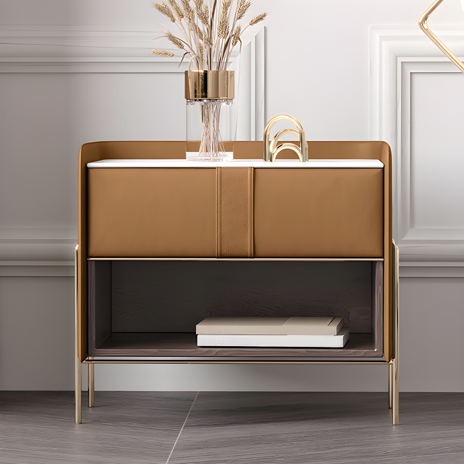 Stone Accent Table Nightstand | Ormau - image 2