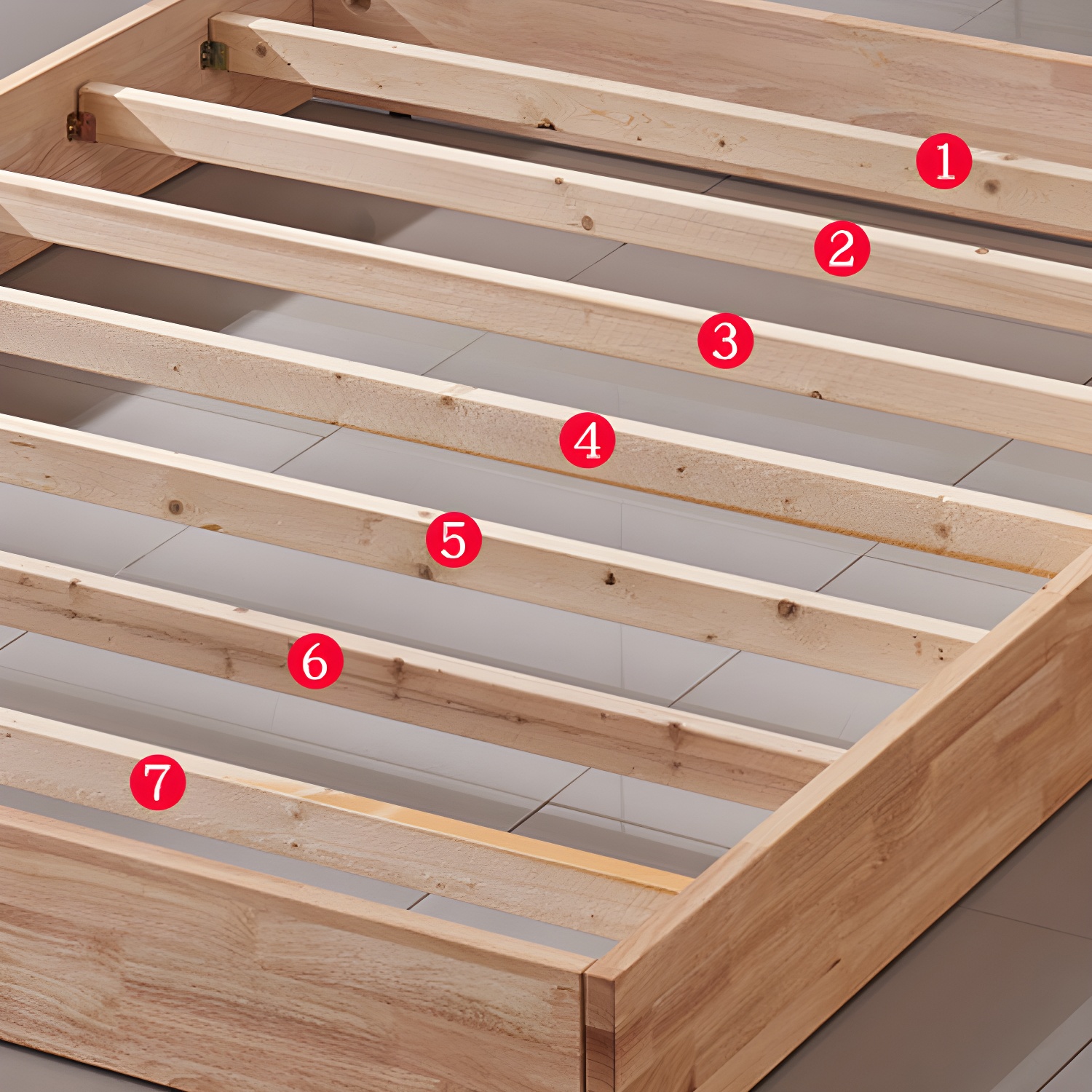 Natural Wood Platform Bed | Ormau - image 6
