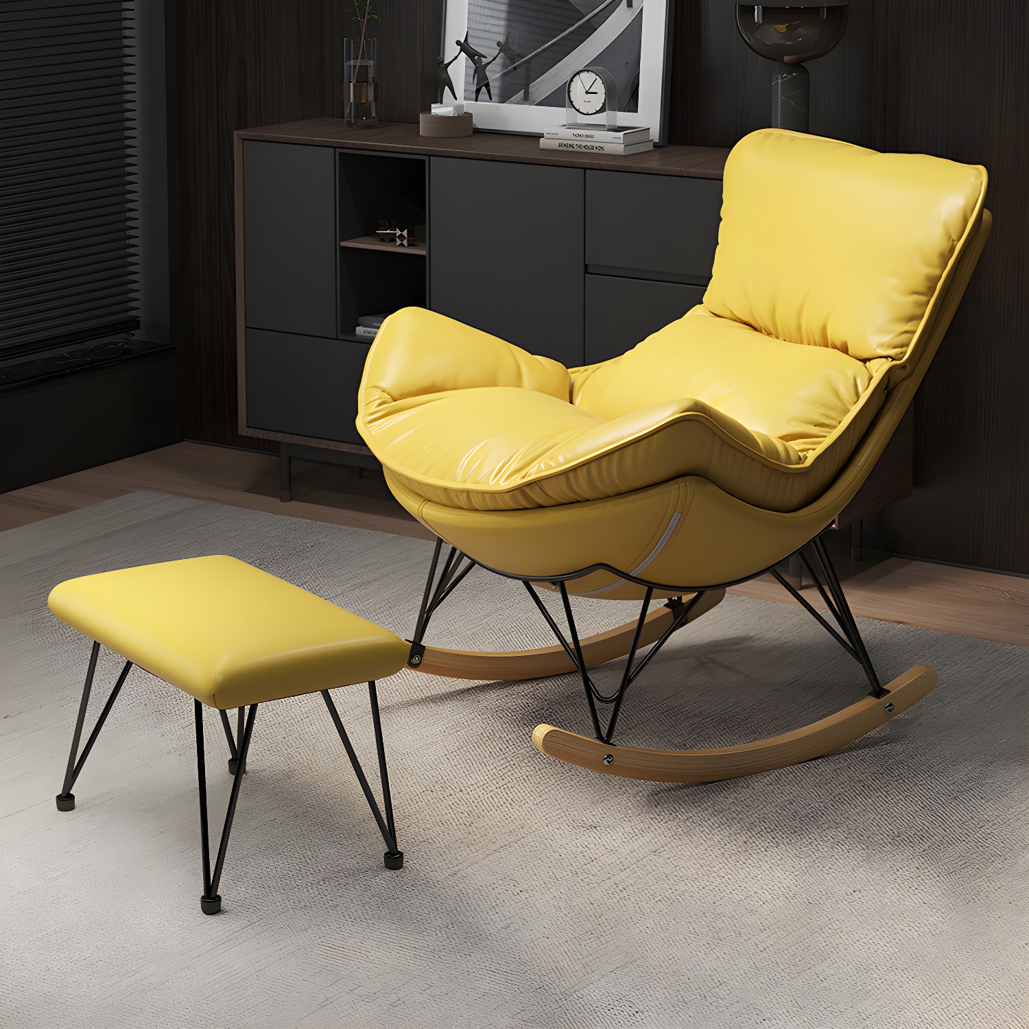 Wingback Rocker & Ottoman Set | Ormau - image 7