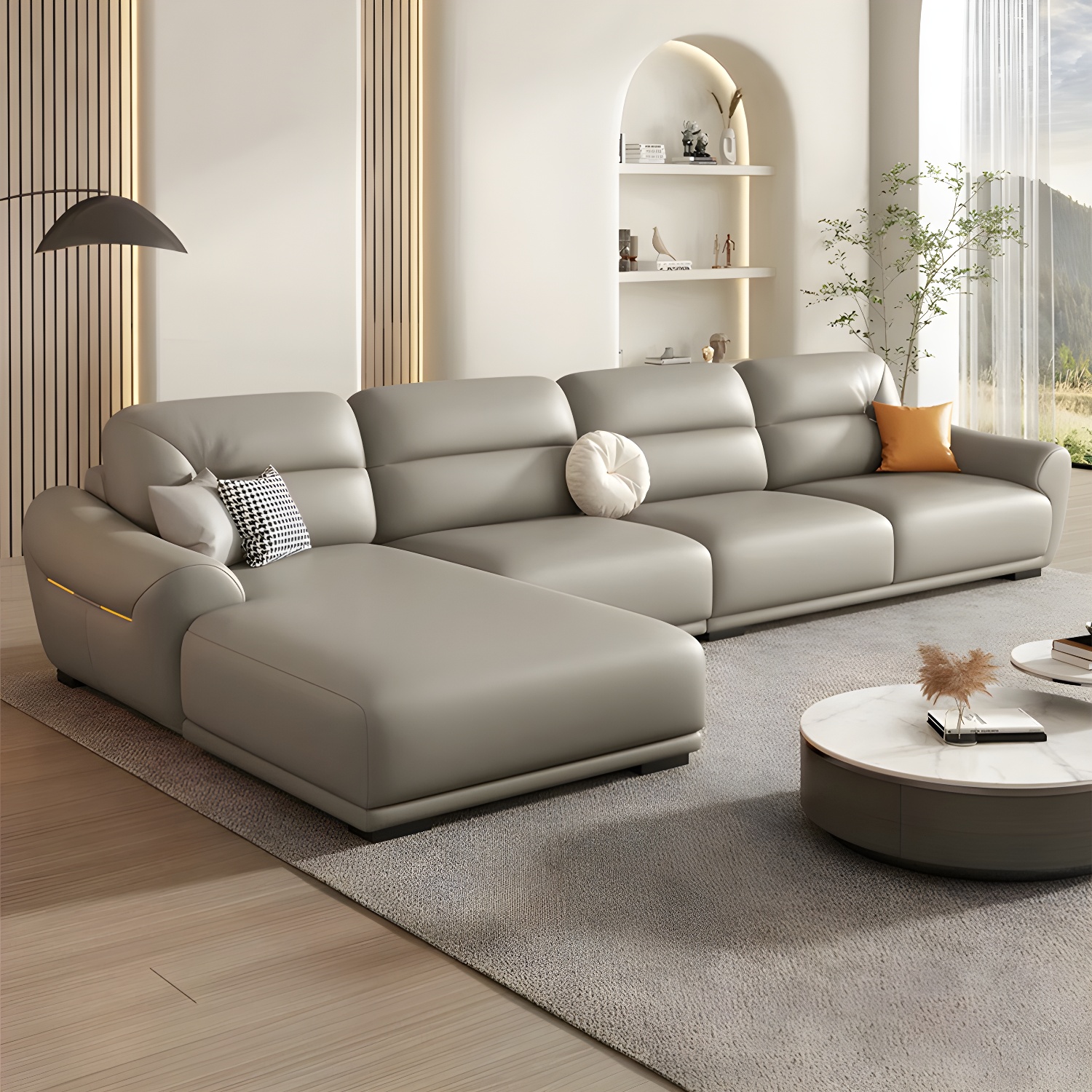 Modern Leather Sectional Sofa | Ormau - image 6