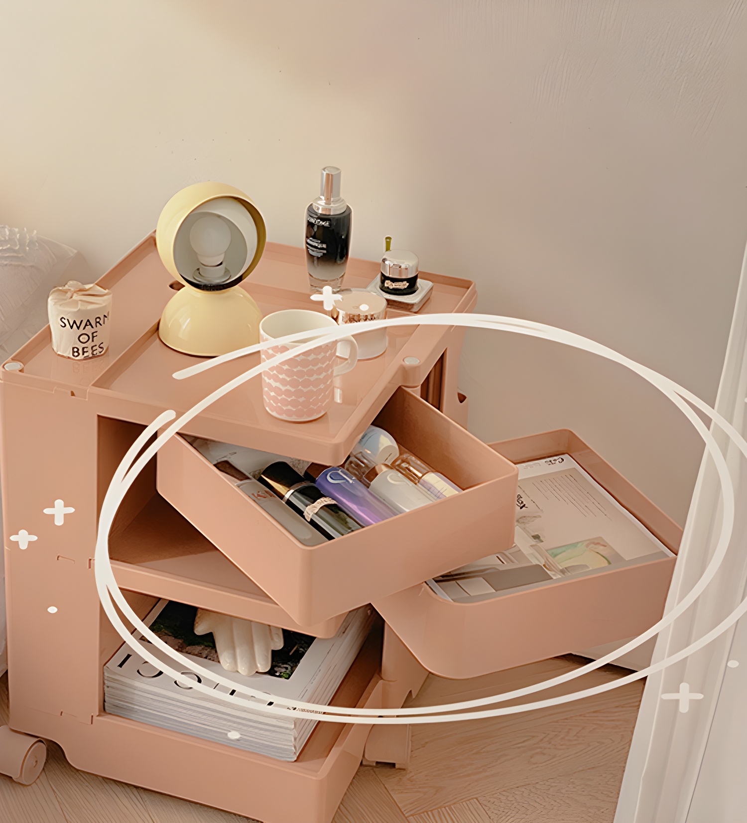Modern Open Storage Nightstand | Ormau - image 16