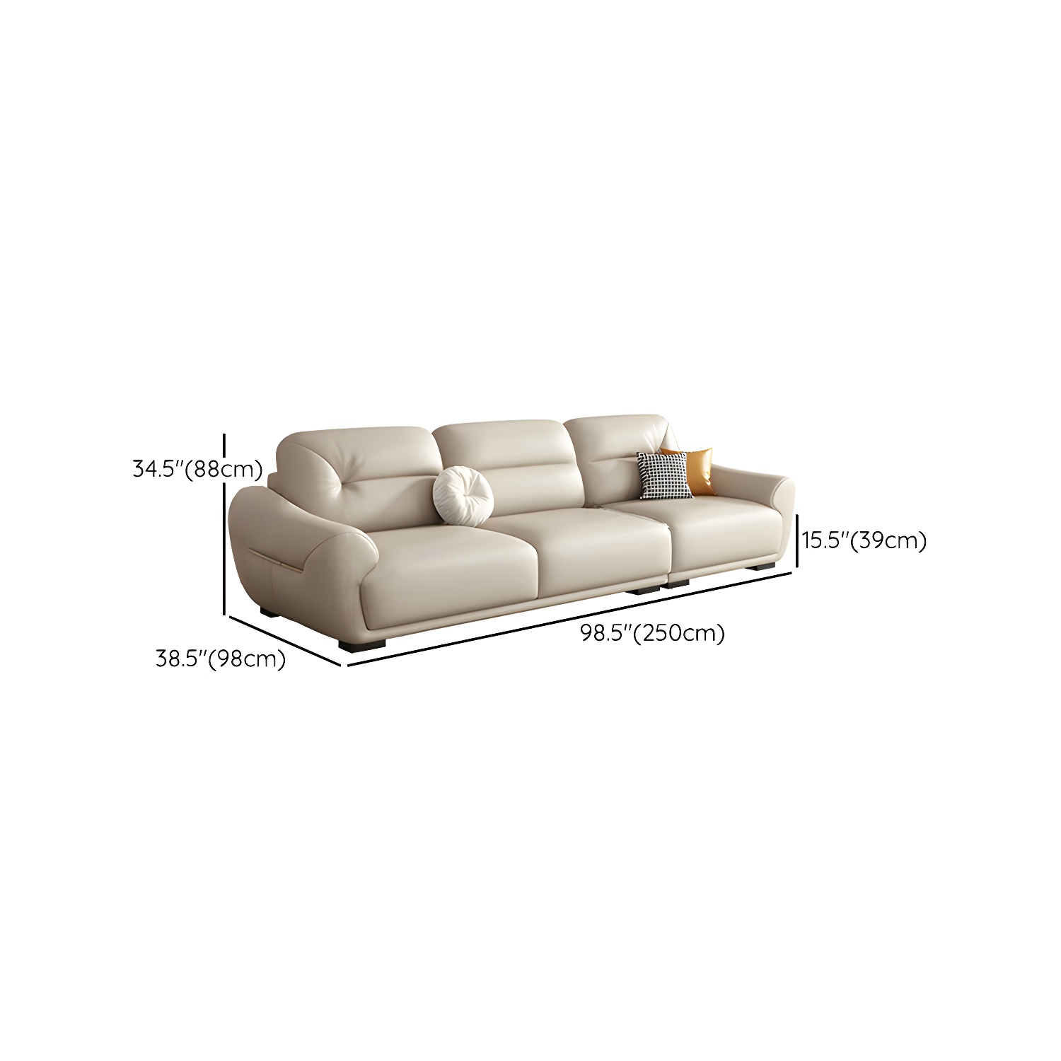 Modern Leather Sectional Sofa | Ormau - image 15