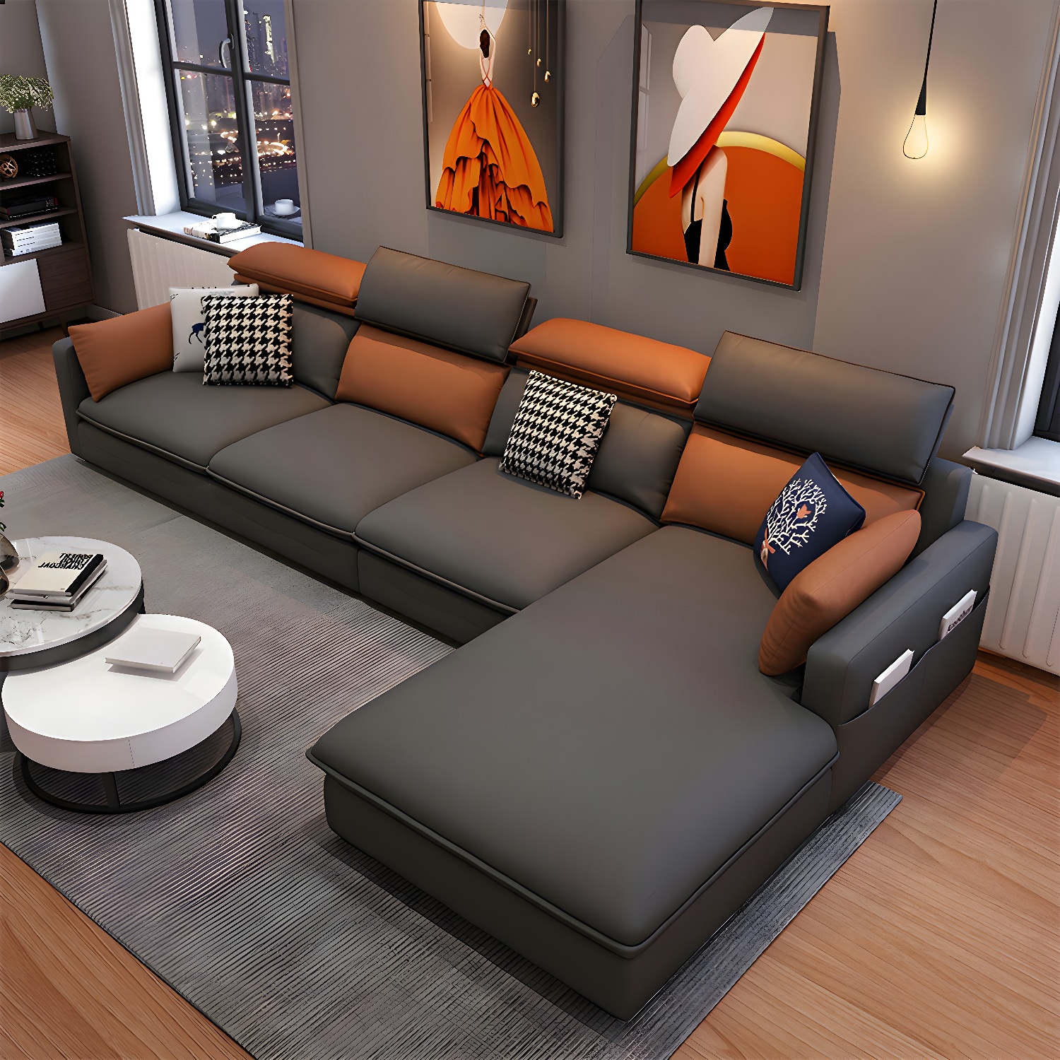 Modern L-Shape Sectional Sofa | Ormau - image 27