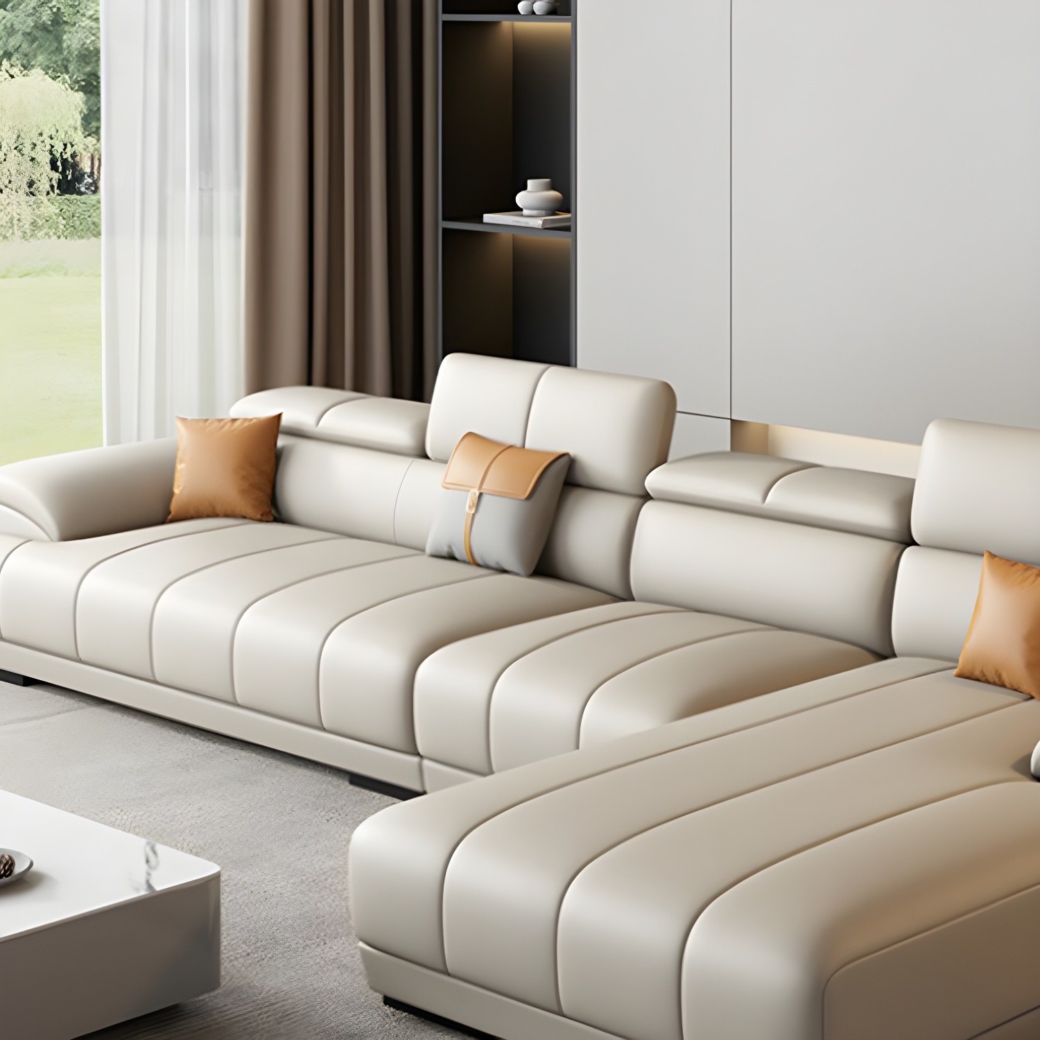 Elegant Leather Sectional | Ormau - image 7