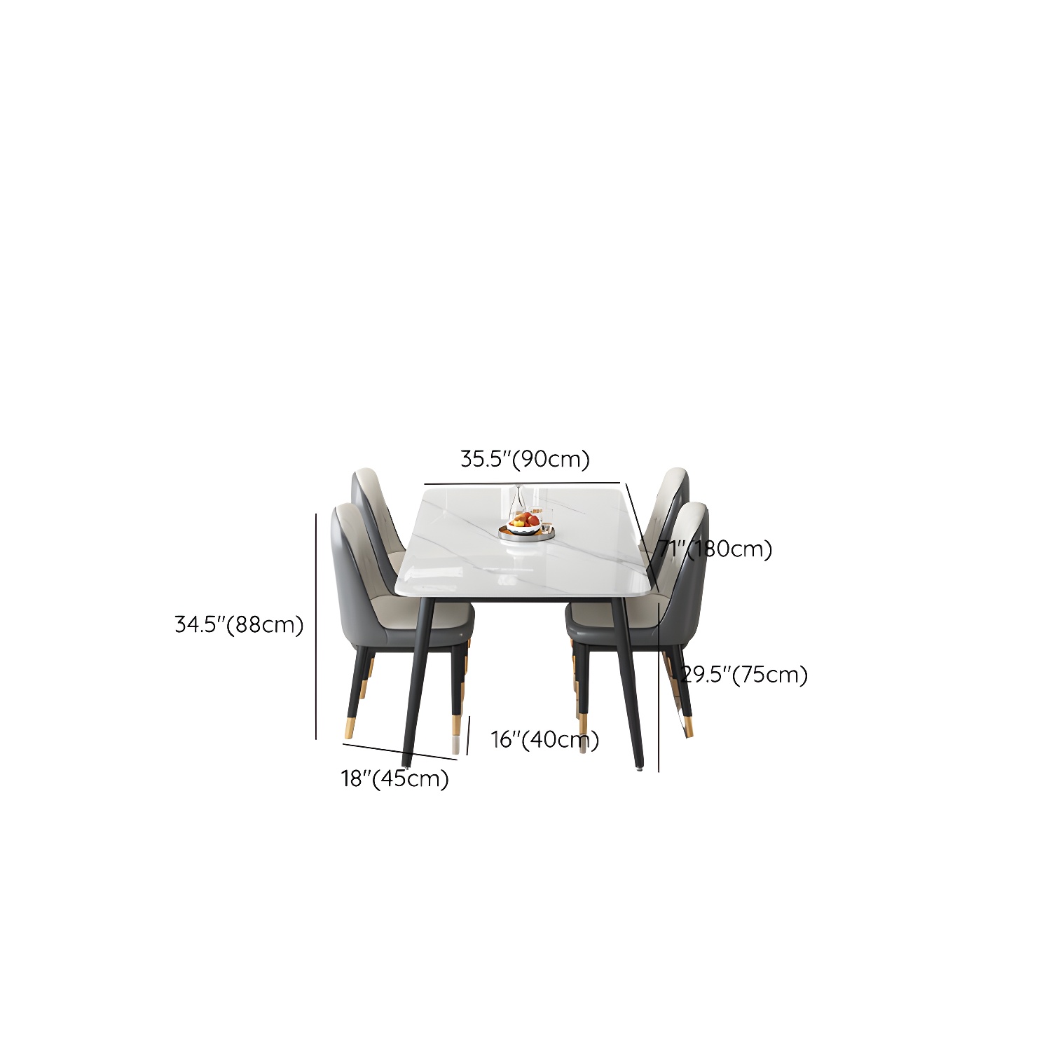 Stone Top Dining Set with Upholstered Chairs | Ormau - image 10