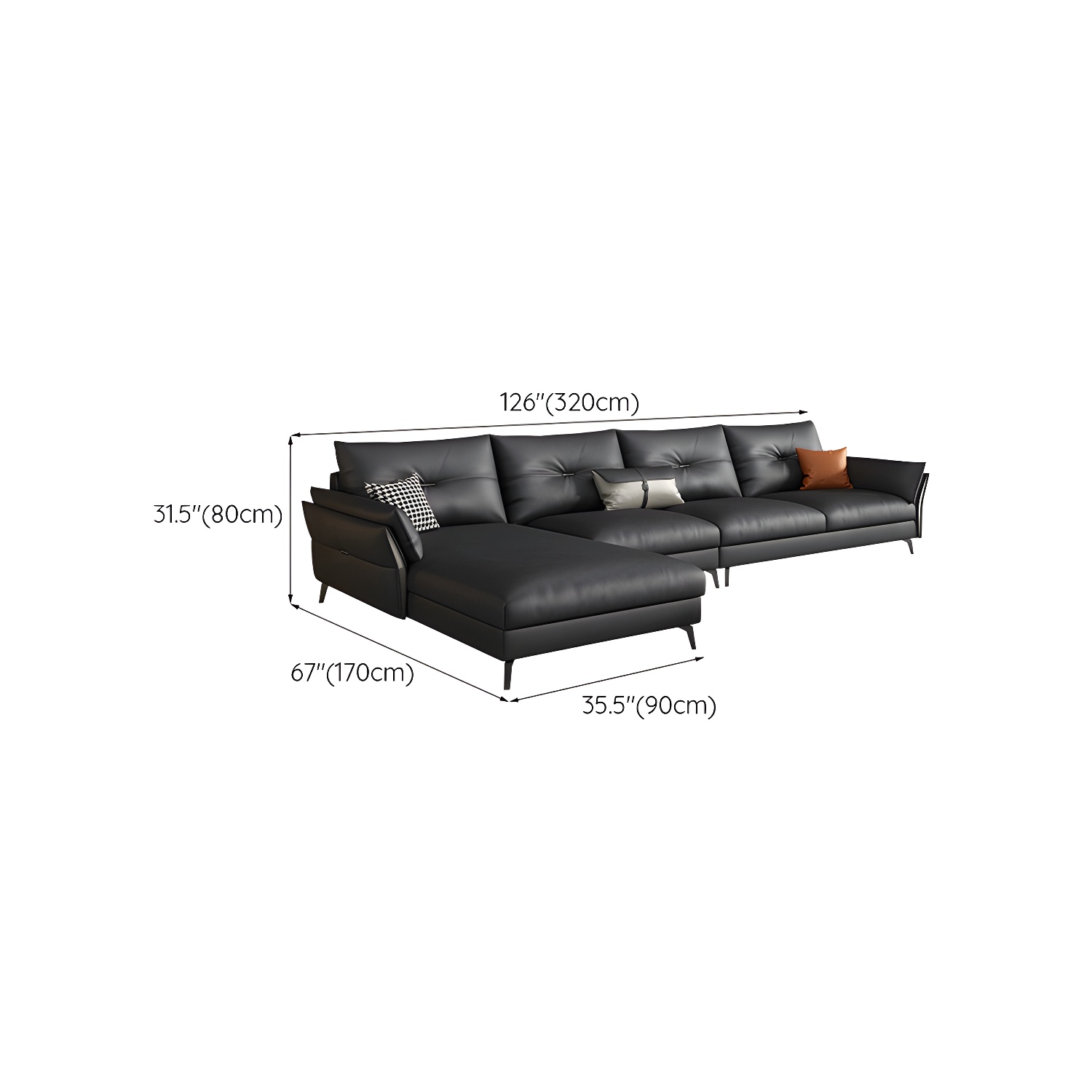 Tufted Gray Sectional | Ormau - image 17