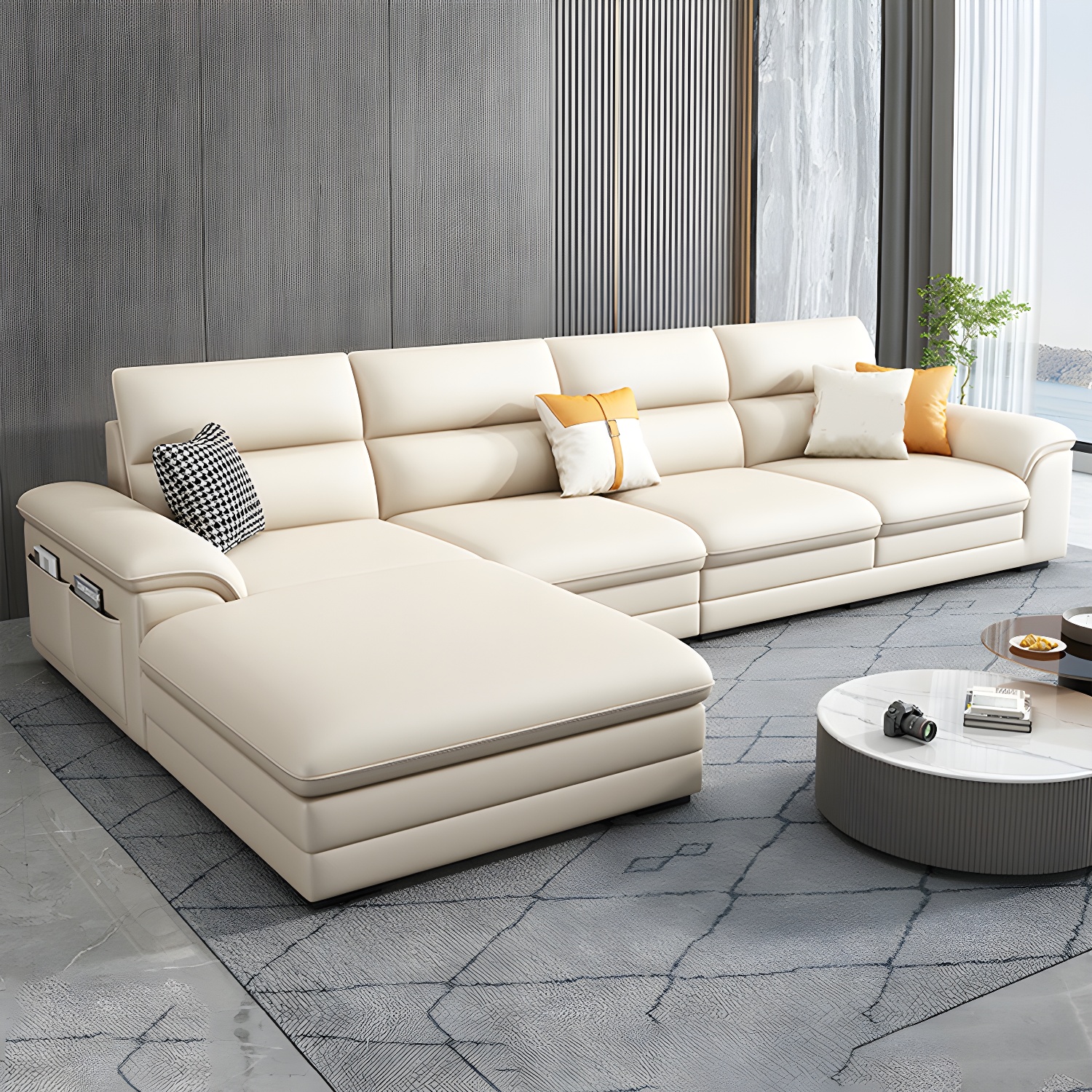 Modern Beige Sectional Sofa | Ormau - image 1