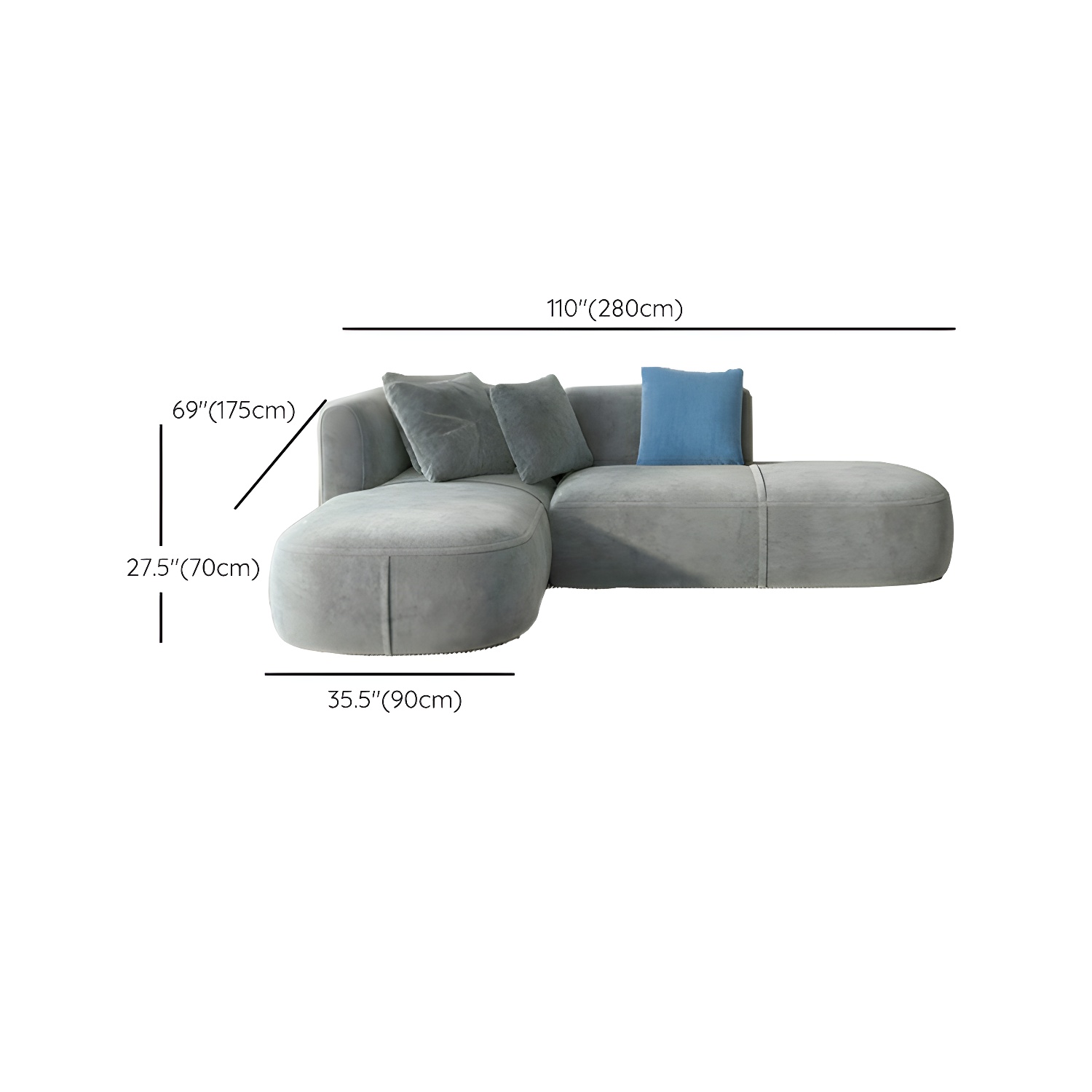 Flannel Sectional Sofa | Ormau - image 25