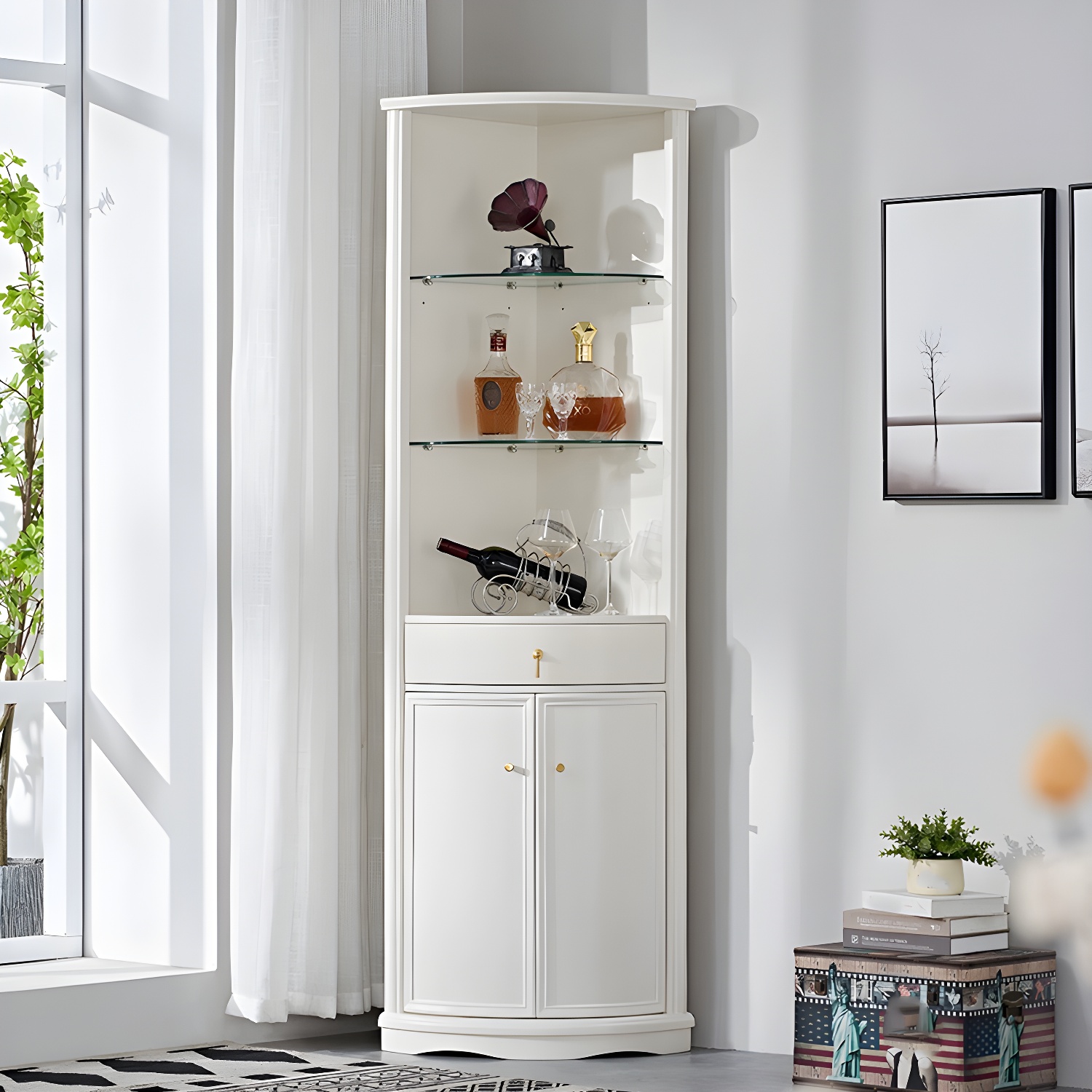Mid-Century Modern Corner Accent Cabinet | Ormau - image 3