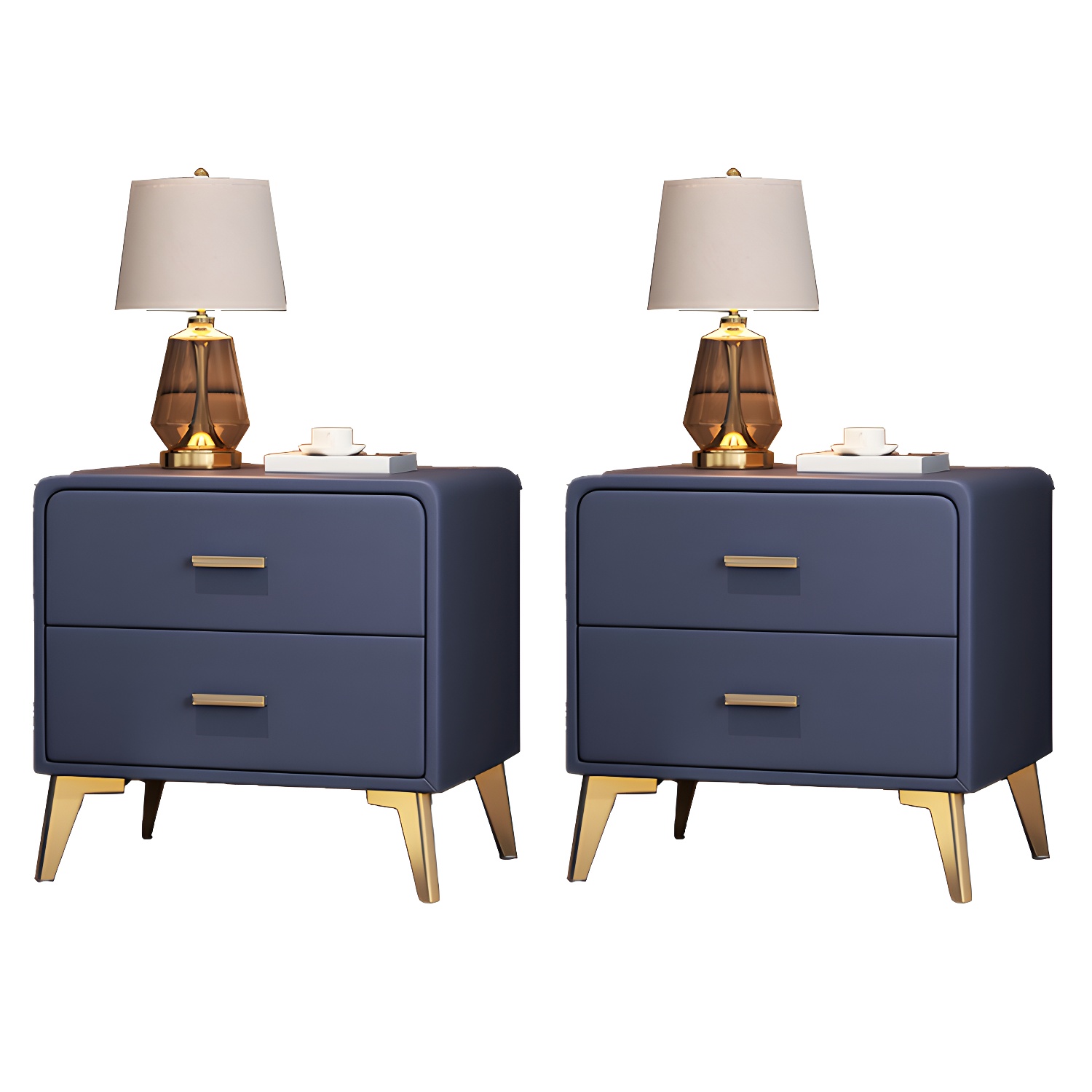 Modern Faux Leather Nightstand | Ormau - image 25