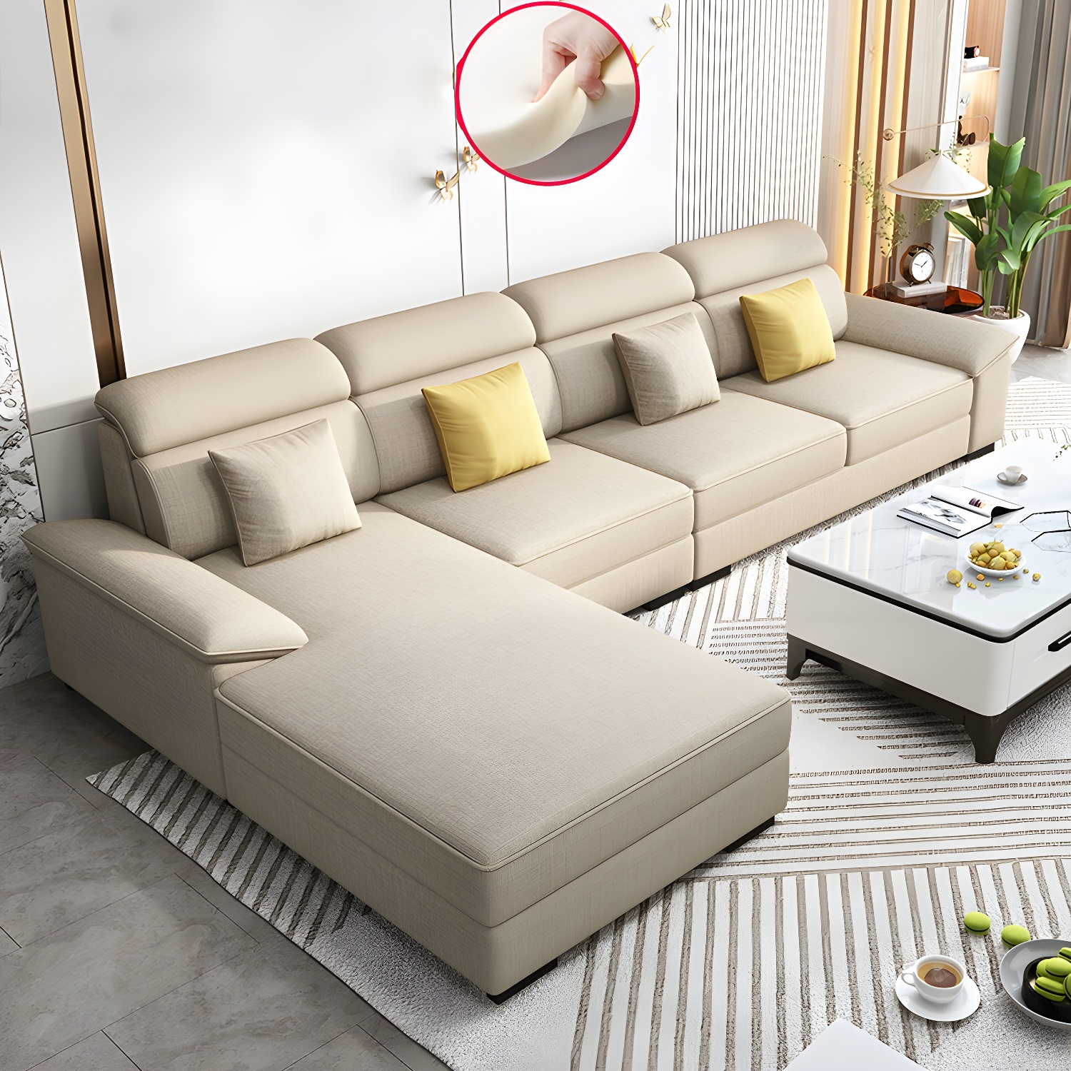 Modern L-Shape Sectional Sofa | Ormau - image 7