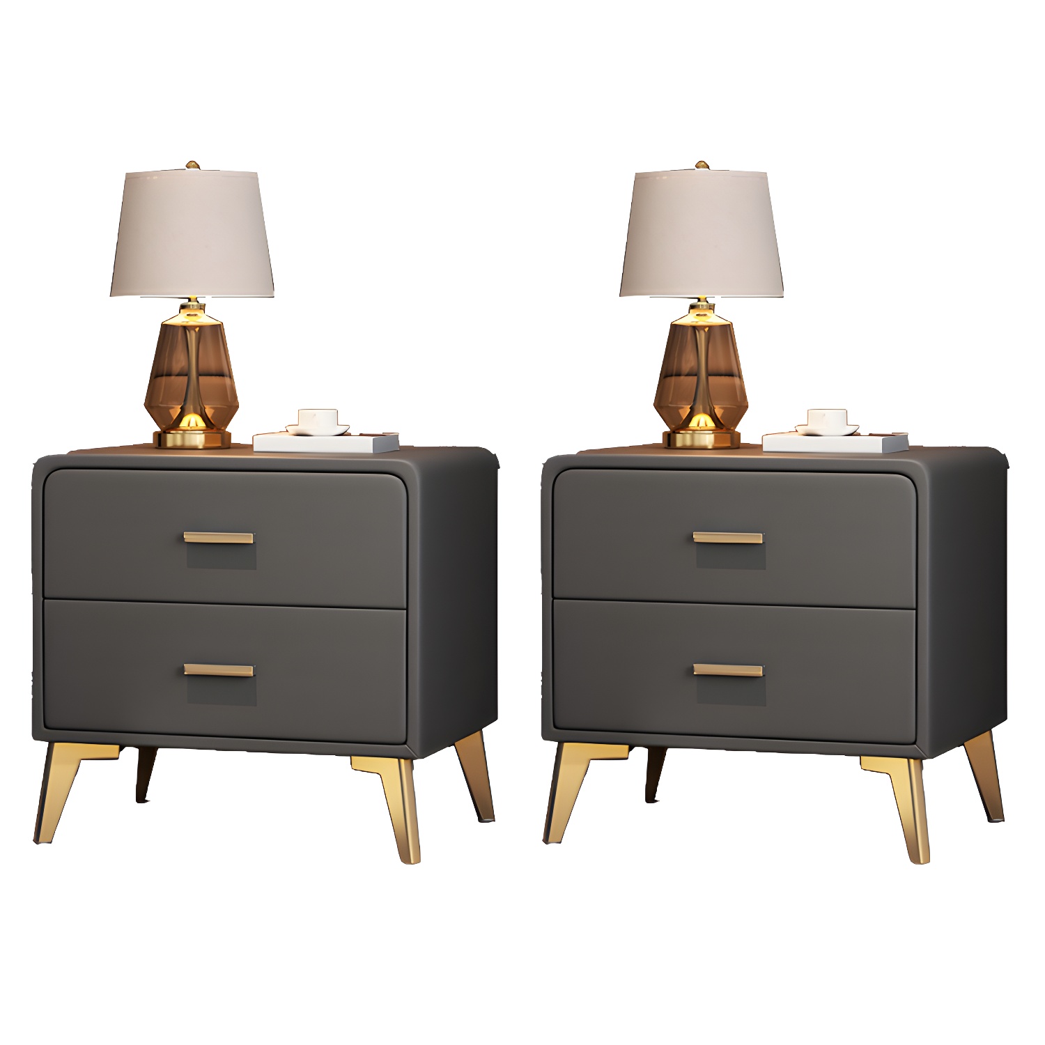 Modern Faux Leather Nightstand | Ormau - image 29