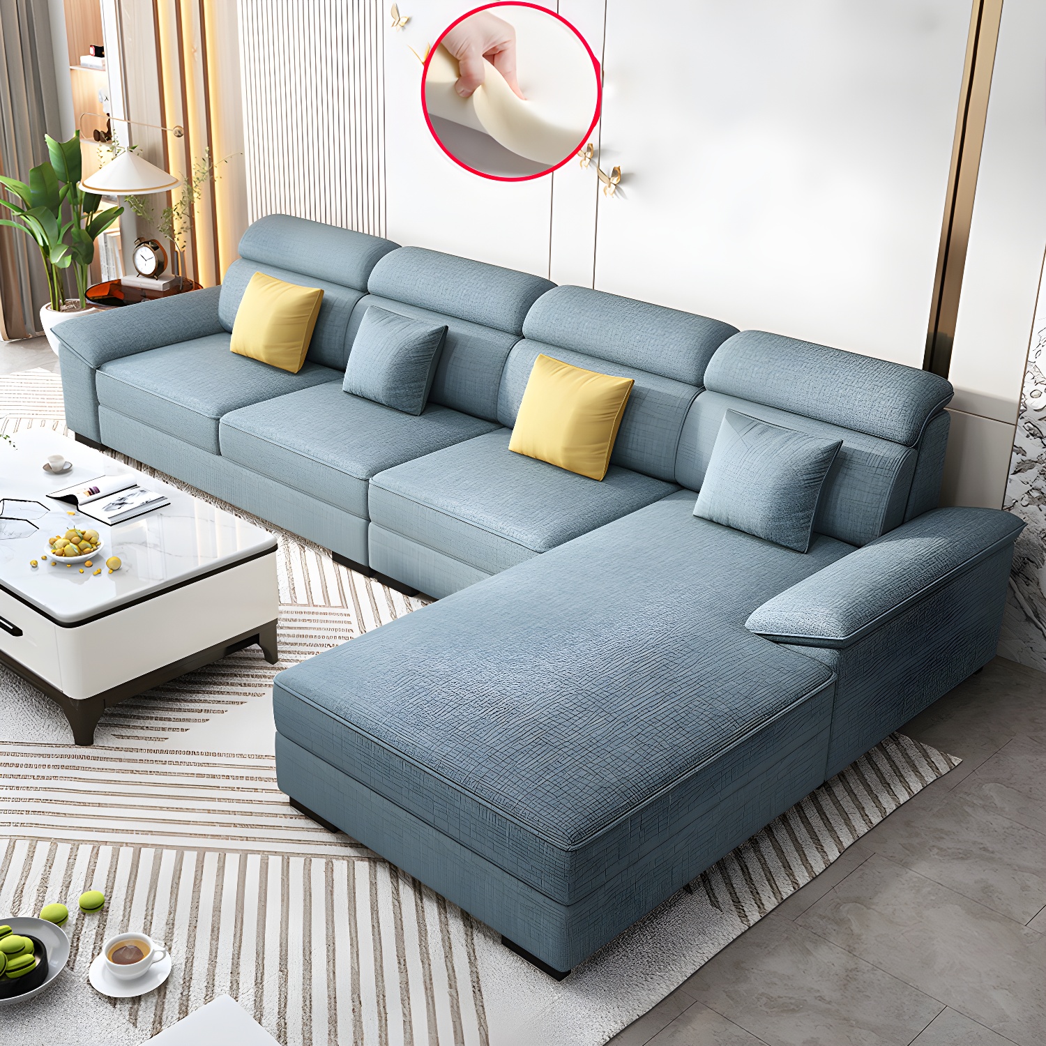 Modern L-Shape Sectional Sofa | Ormau - image 26