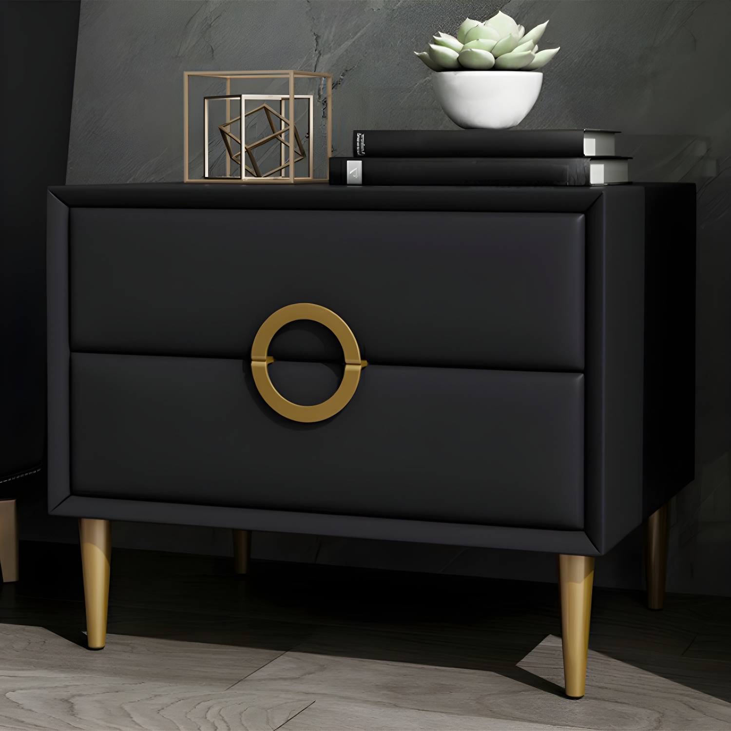 Glam Nightstand with Drawers | Ormau - image 2
