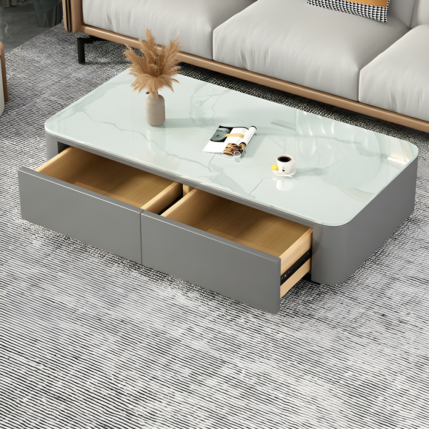 Rectangular Glass Coffee Table | Ormau - image 10
