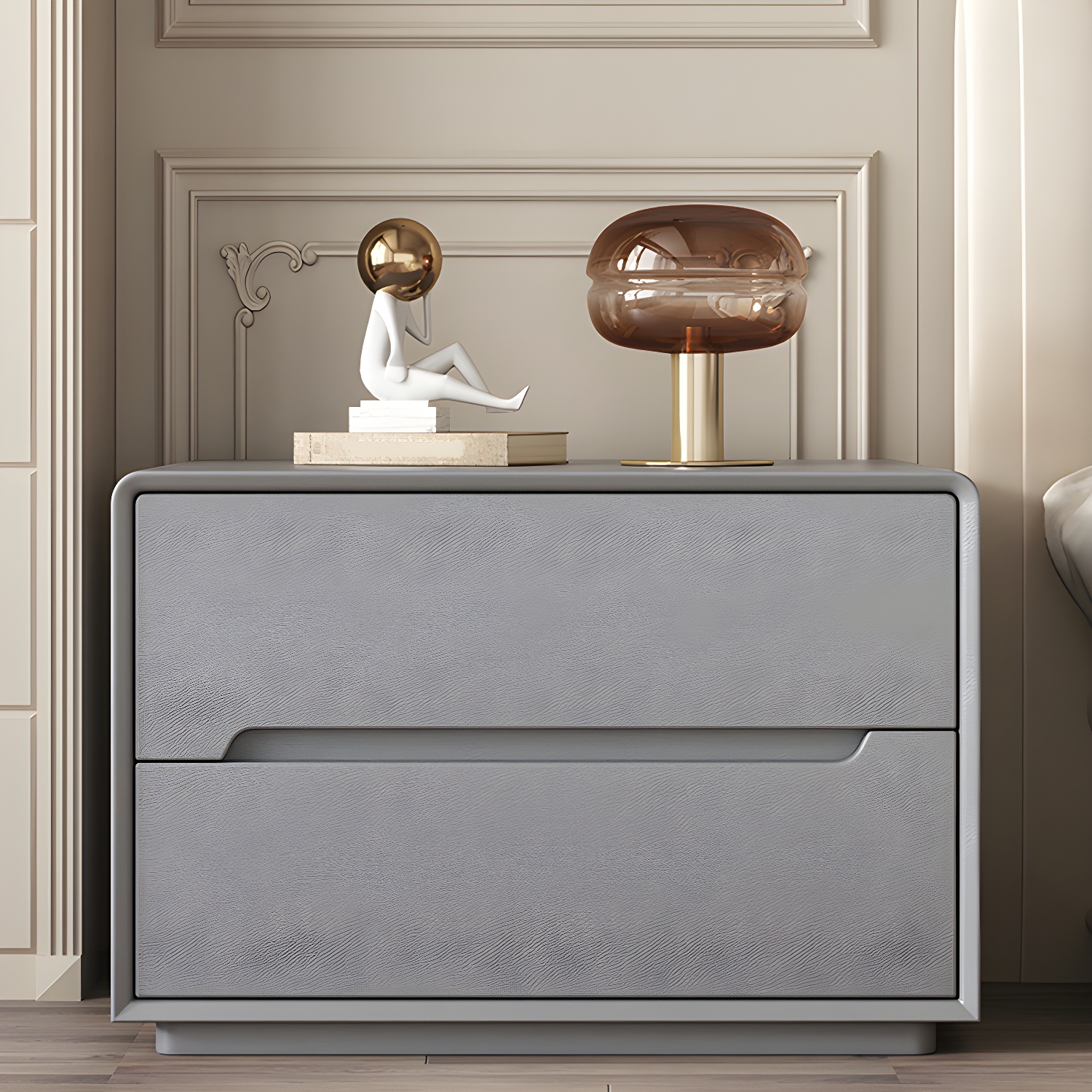 Modern Faux Leather Nightstand | Ormau - image 5