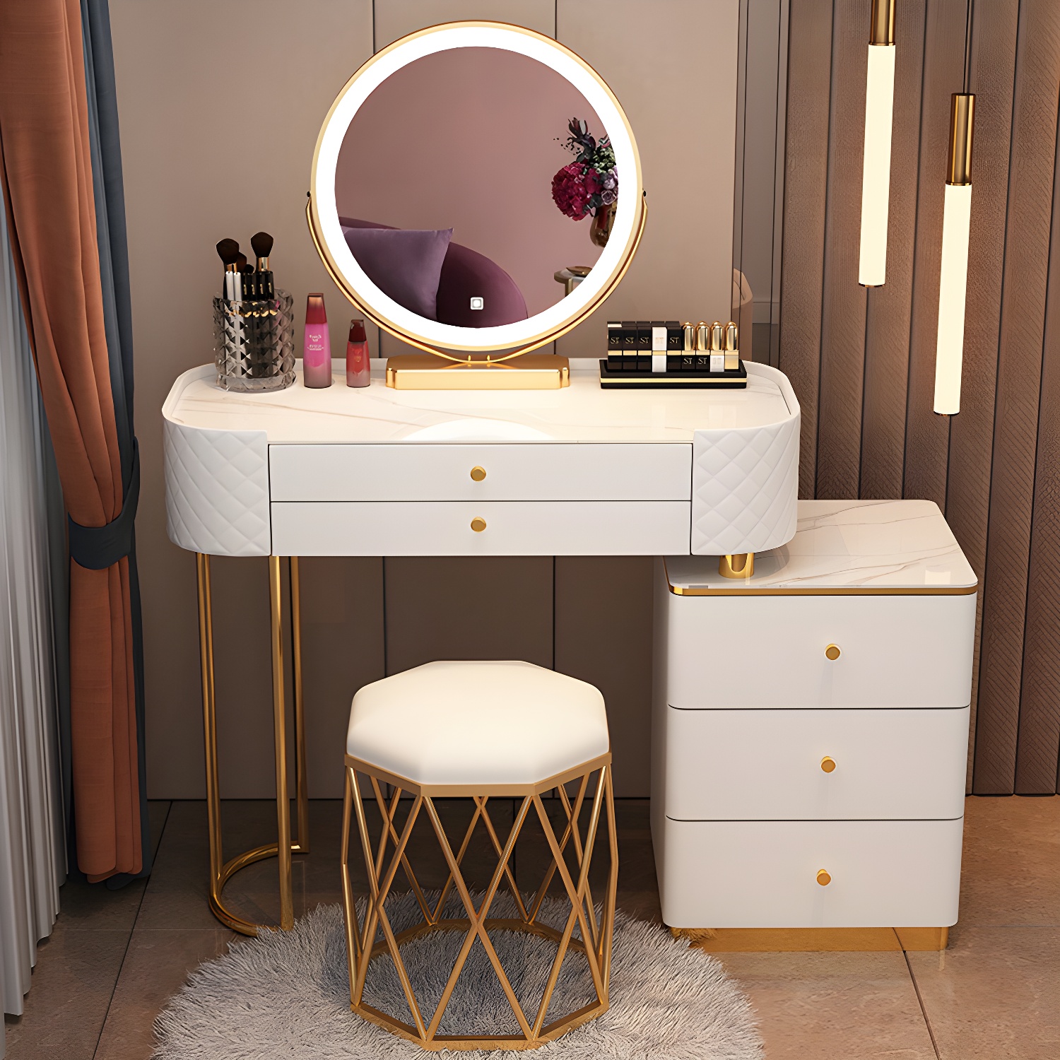 Lighted Vanity Table Set | Ormau - image 4