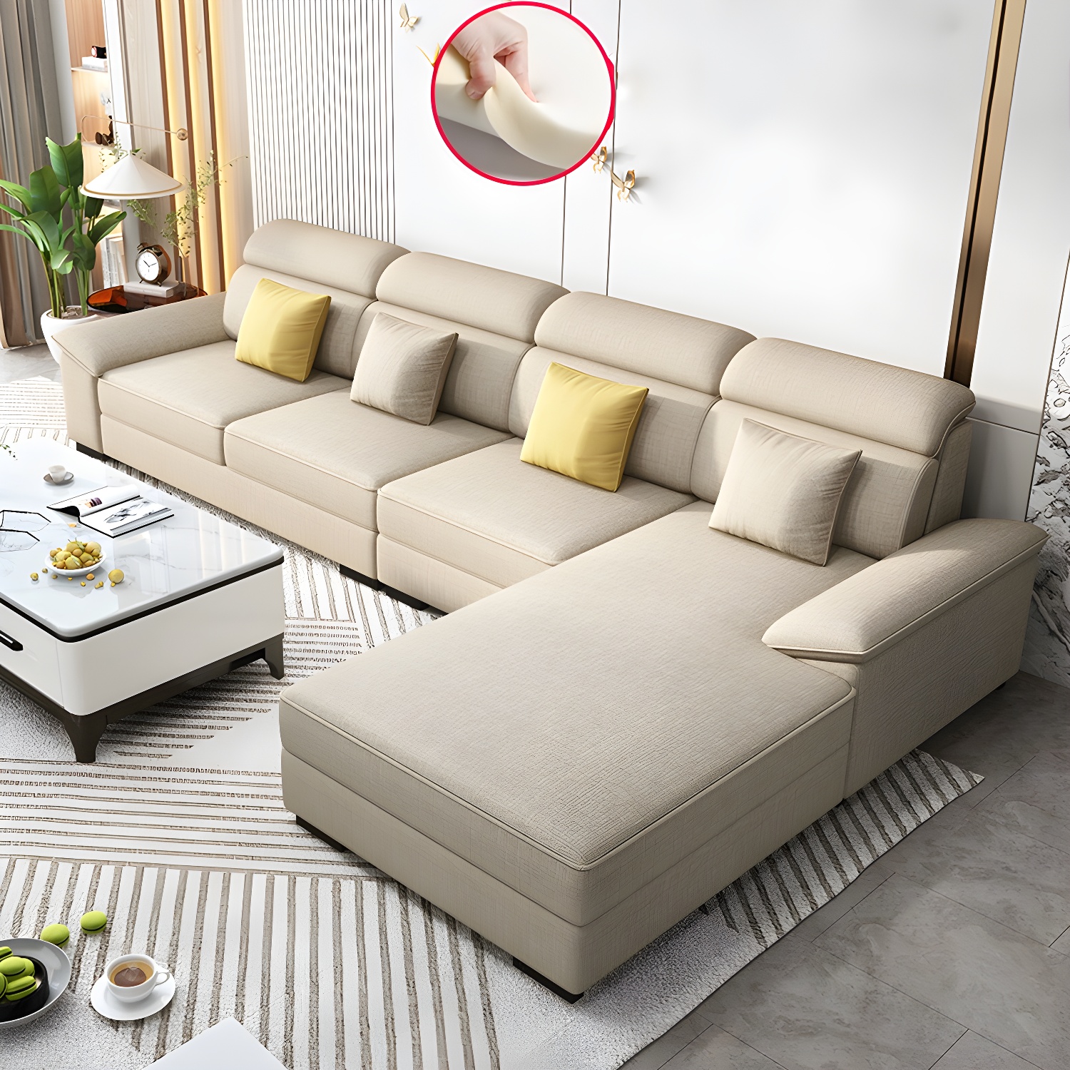 Modern L-Shape Sectional Sofa | Ormau - image 22